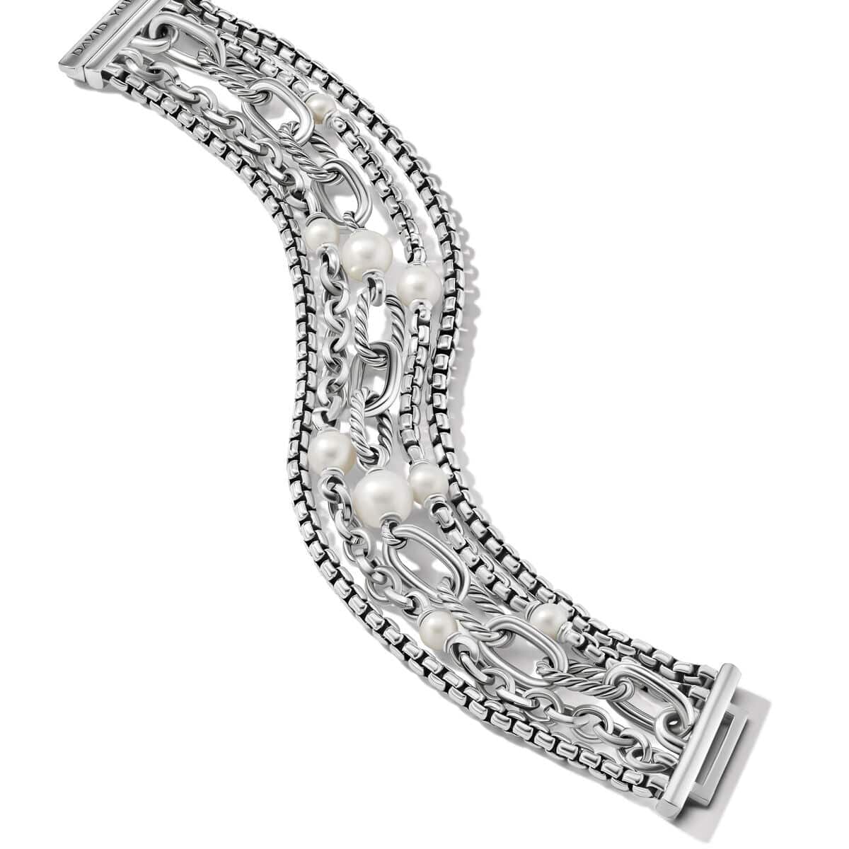 DY Madison® Pearl Multi Row Chain Bracelet in Sterling Silver - Image 2