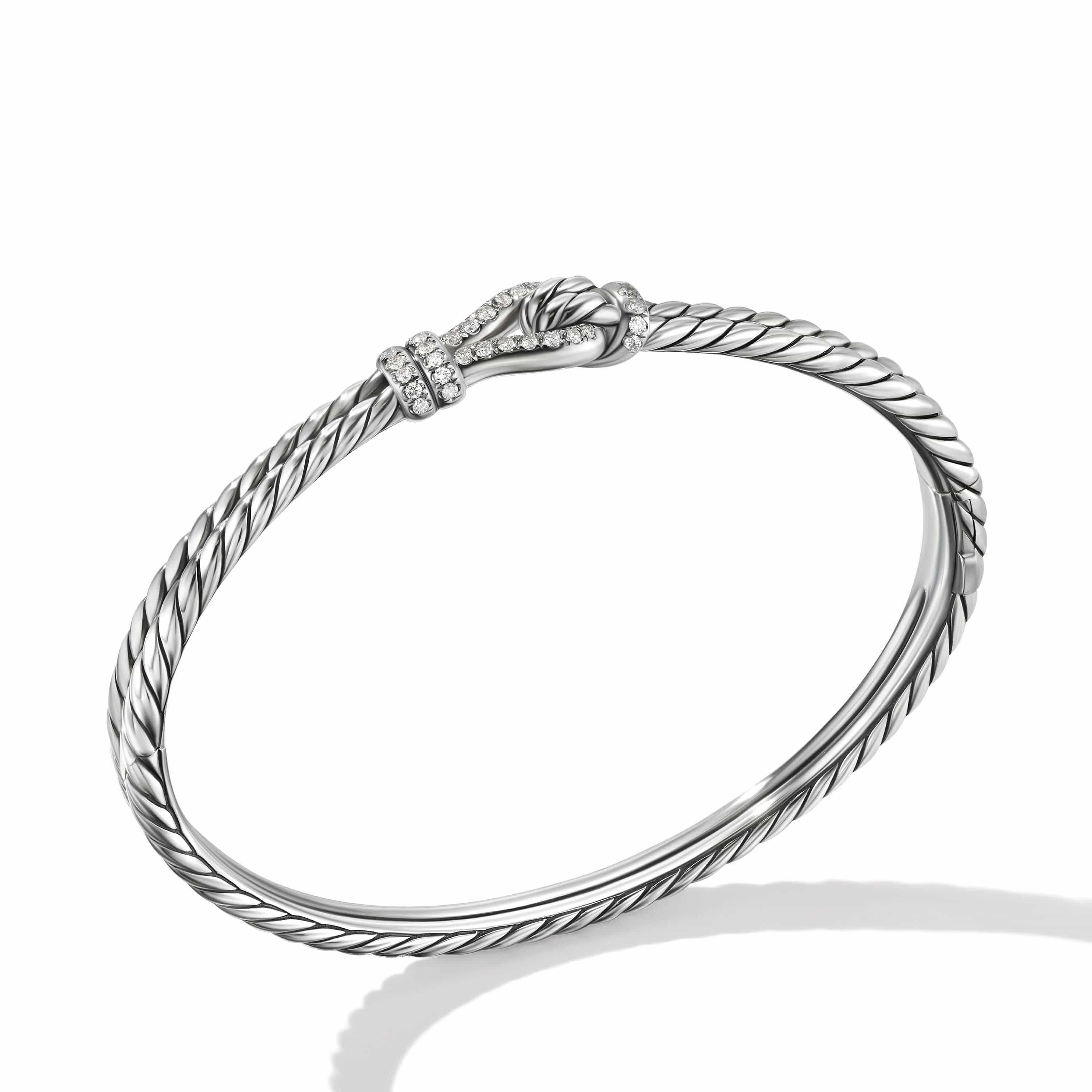 Thoroughbred Loop Bracelet in Sterling Silver with Pavé Diamonds - Image 2