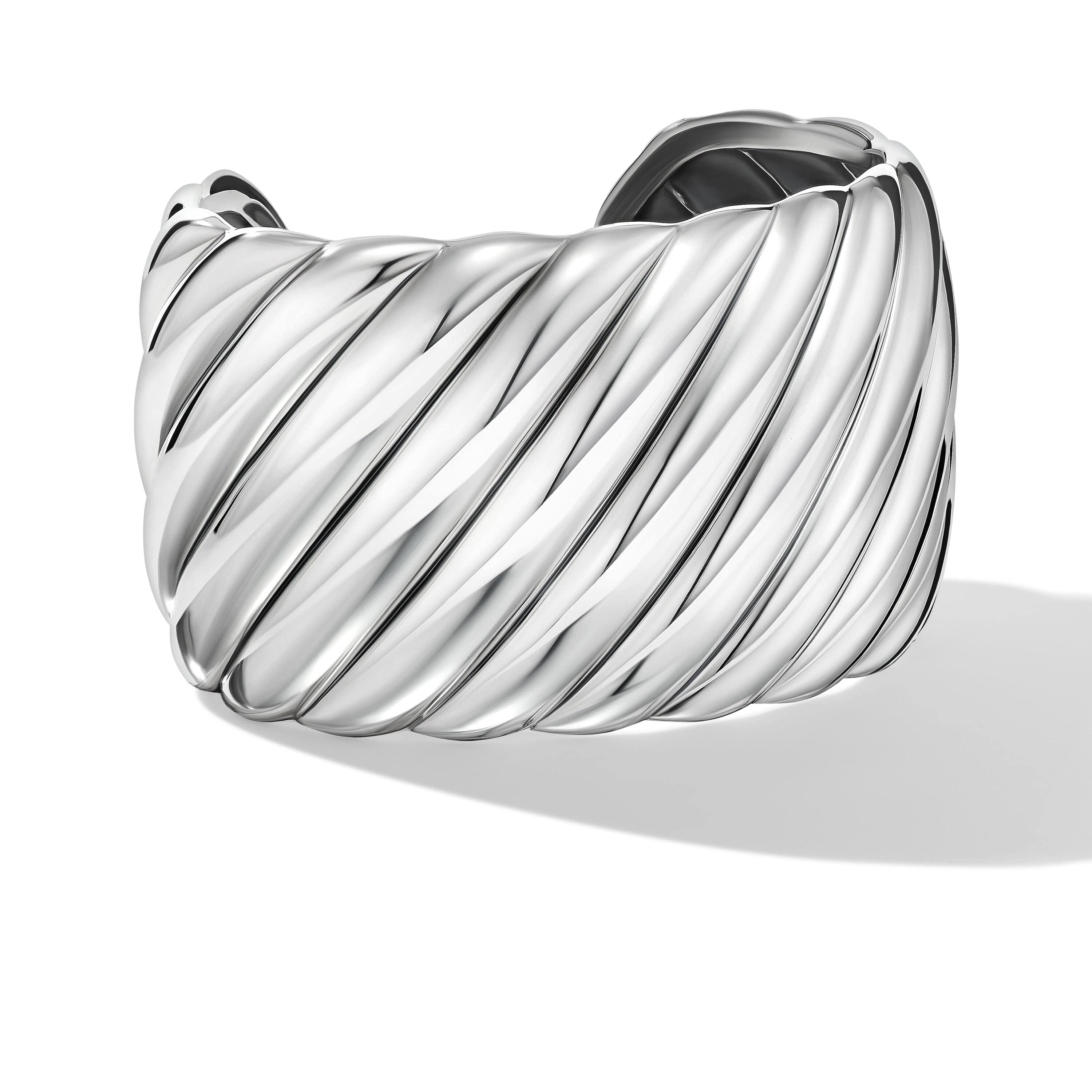 Sculpted Cable Cuff Bracelet in Sterling Silver - Image 2
