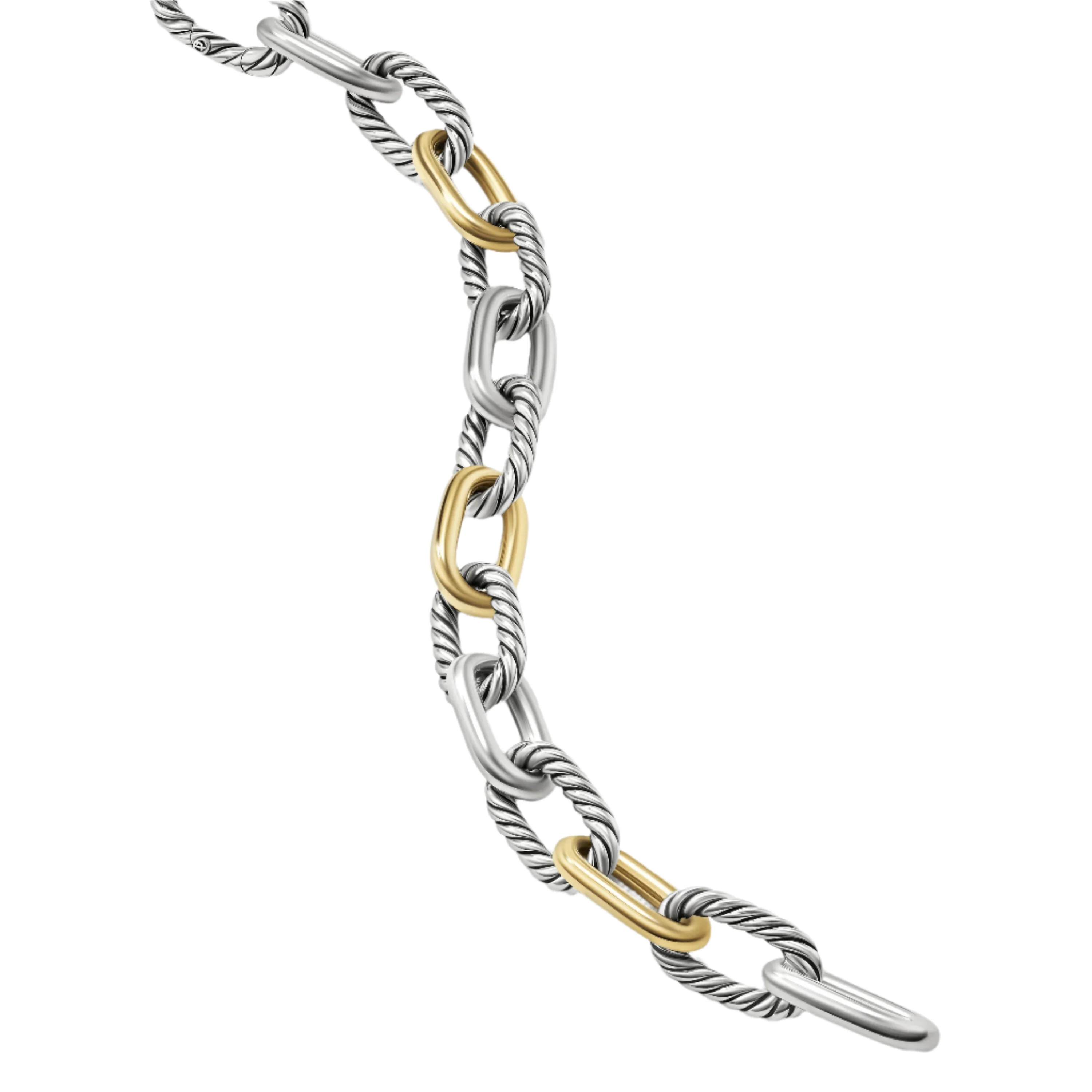 DY Madison® Chain Bracelet in Sterling Silver with 18K Yellow Gold - Image 3