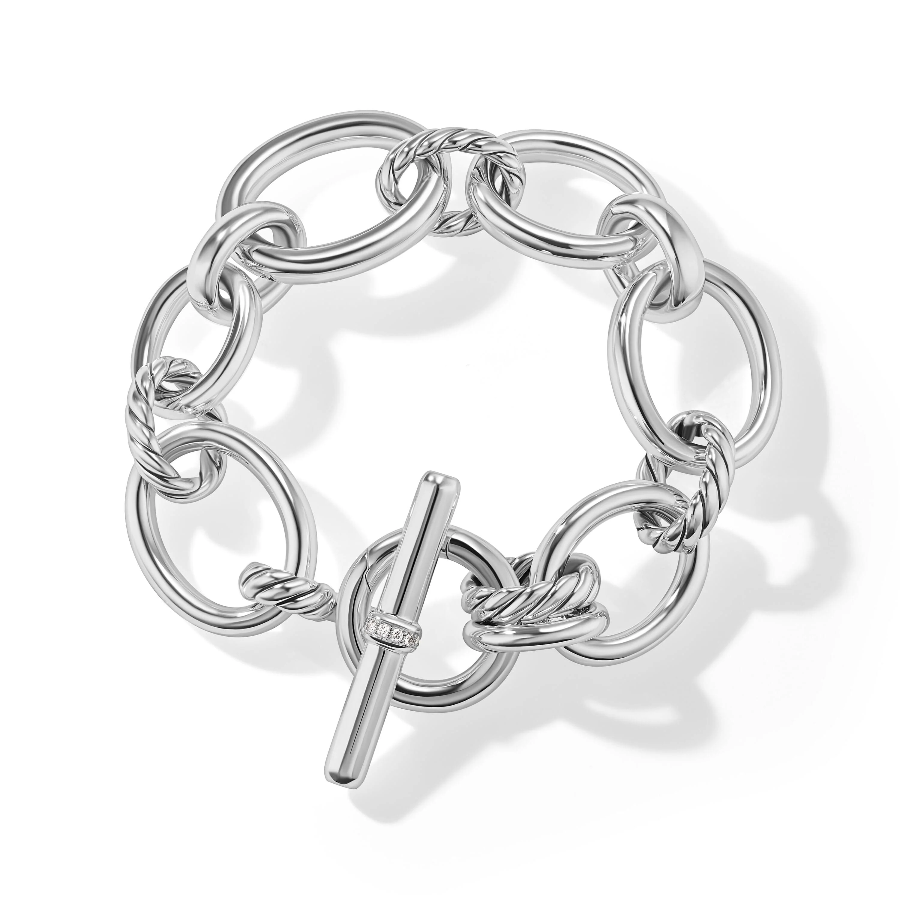 DY Mercer Bracelet in Sterling Silver with Pavé Diamonds - Image 2