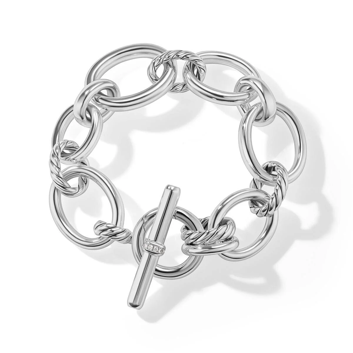 DY Mercer™ Bracelet in Sterling Silver with Pavé Diamonds - Image 2