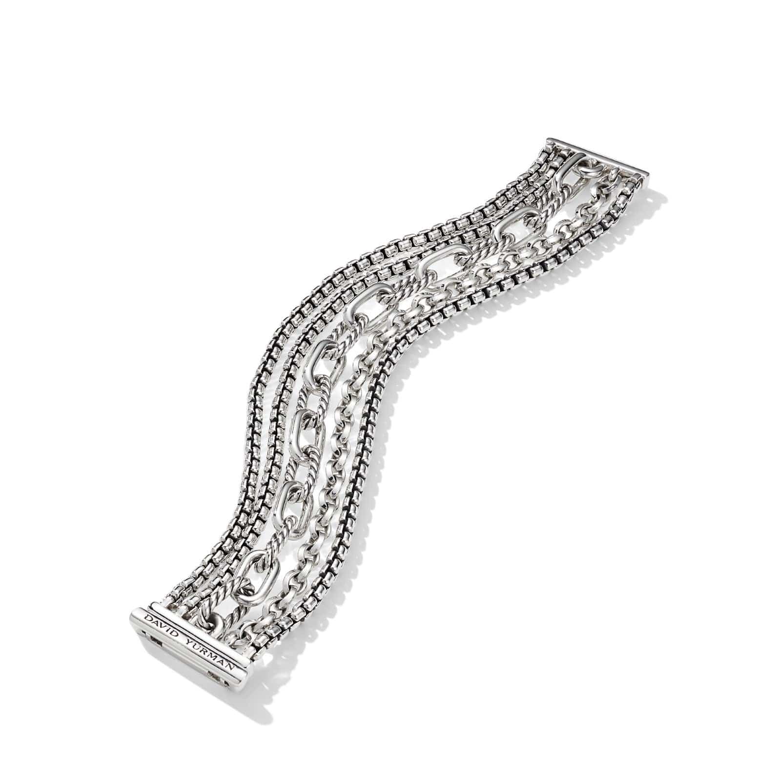Multi Row Chain Bracelet in Sterling Silver, 29mm - Image 2