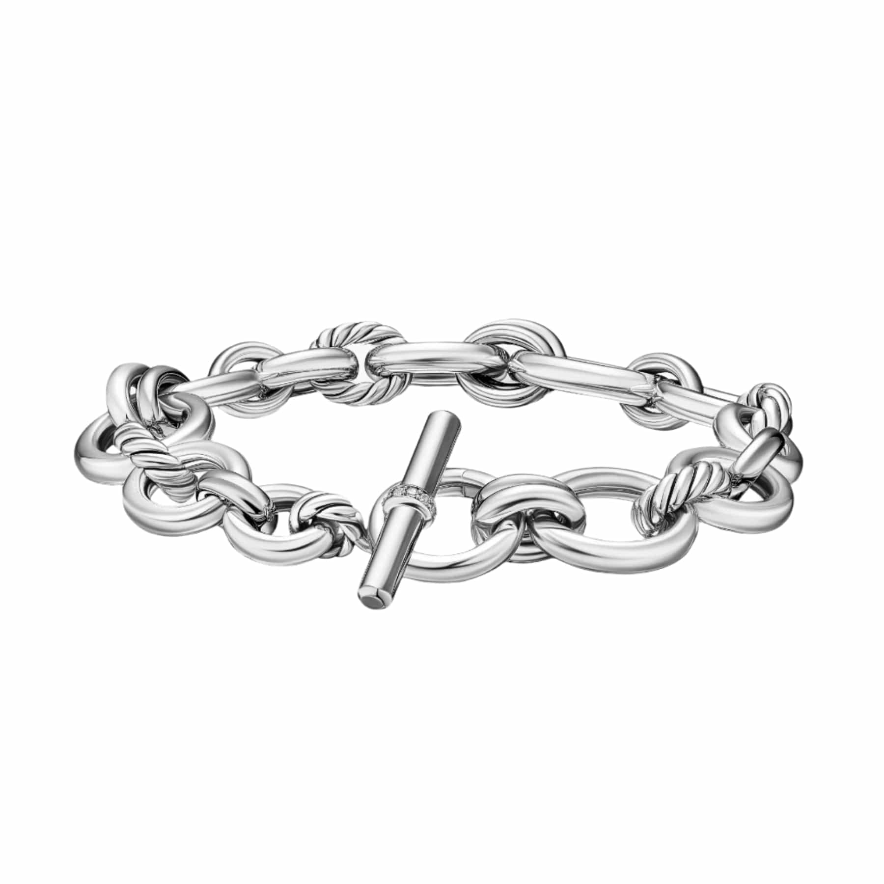 DY Mercer® Chain Bracelet Sterling Silver with Diamonds, 8mm