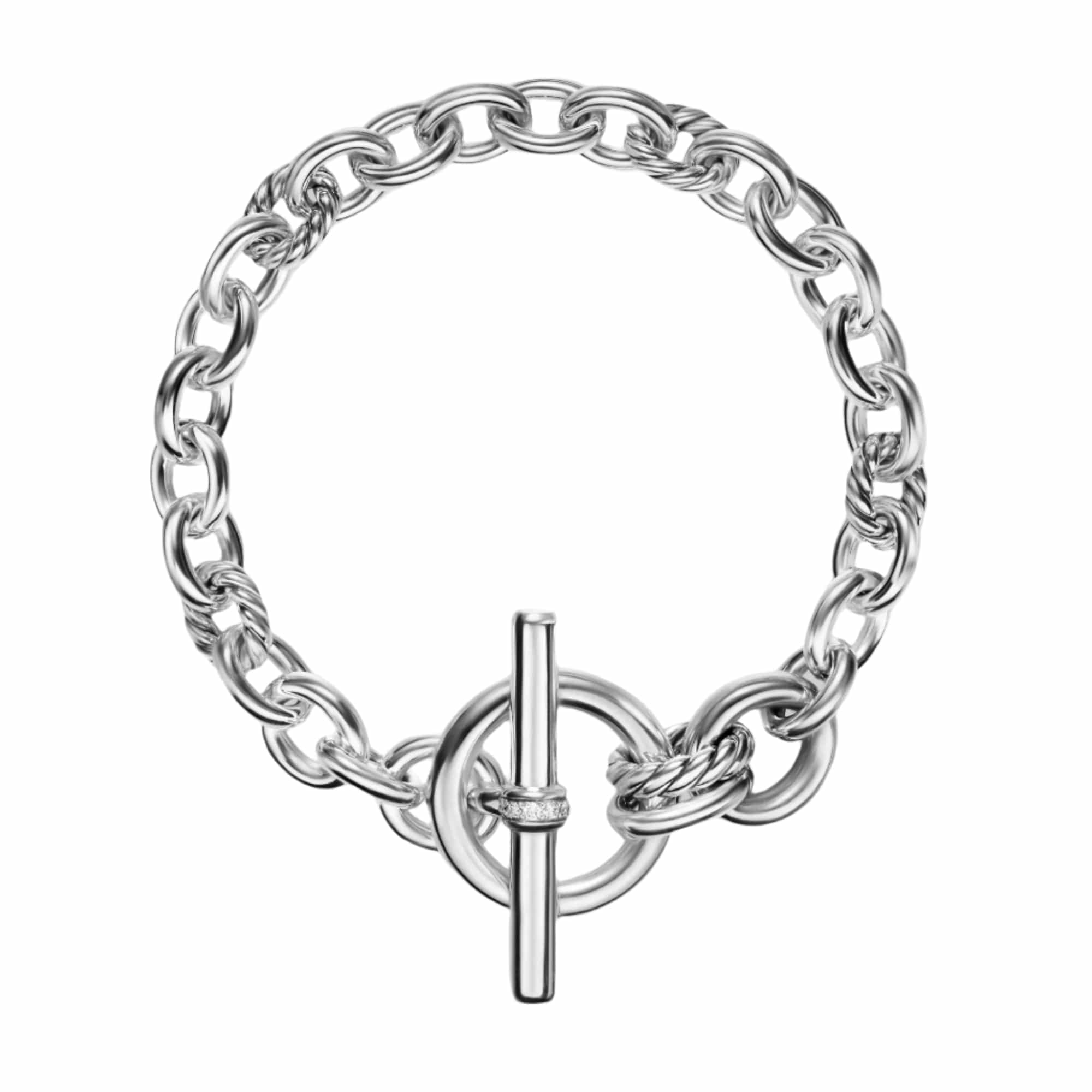 DY Mercer® Toggle Chain Bracelet Sterling Silver with Diamonds, 8mm - Image 2