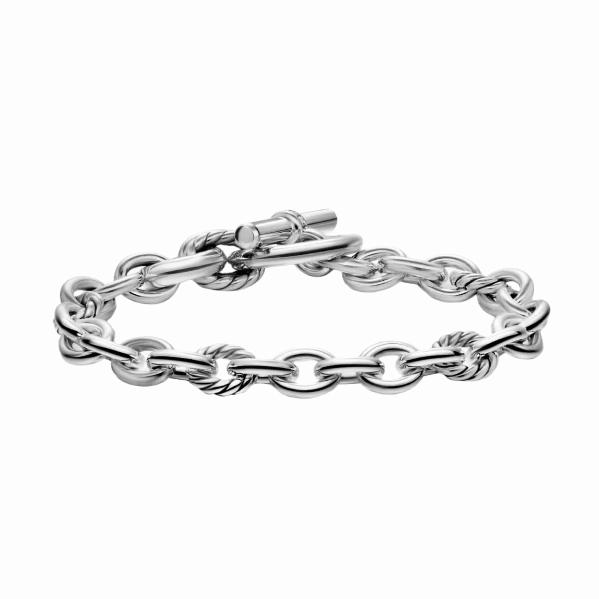 DY Mercer® Toggle Chain Bracelet Sterling Silver with Diamonds, 8mm - Image 4