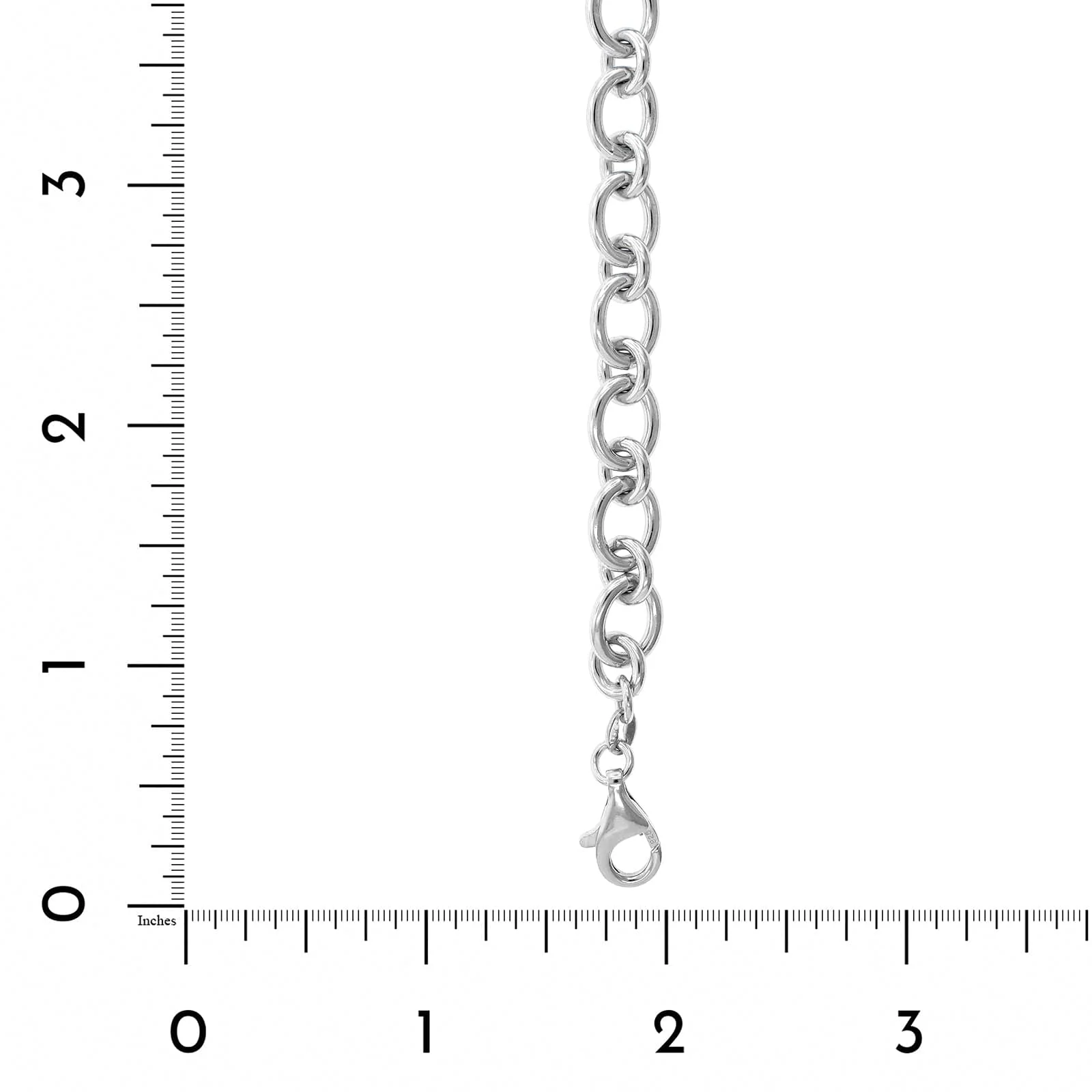 Sterling Silver Solid Oval Chain Link Bracelet - Image 3