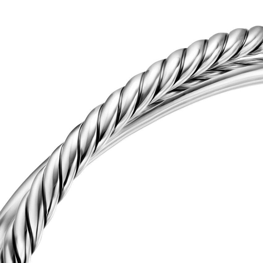 Crossover Two Row Cuff Bracelet Sterling Silver, 10.7mm - Image 4