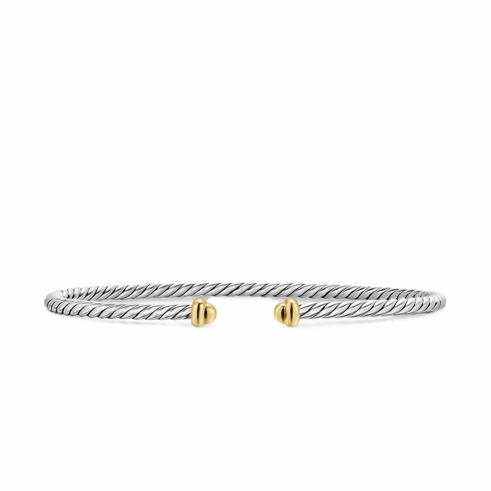 Micro Cable Flex® Bracelet Sterling Silver with 14K Yellow Gold, 2.6mm - Image 2