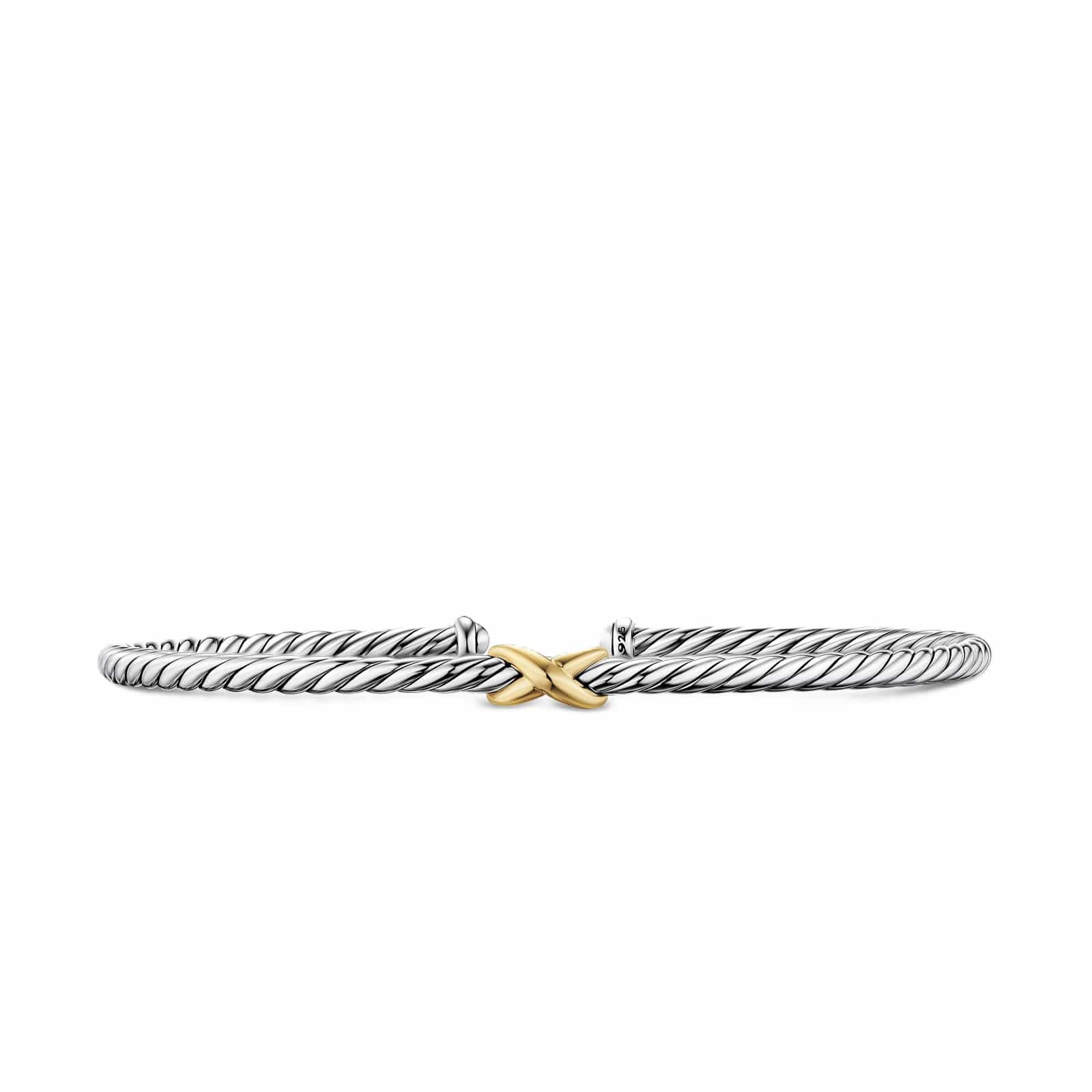 Micro Cable Flex® X Bracelet Sterling Silver with 14K Yellow Gold, 2.6mm - Image 2