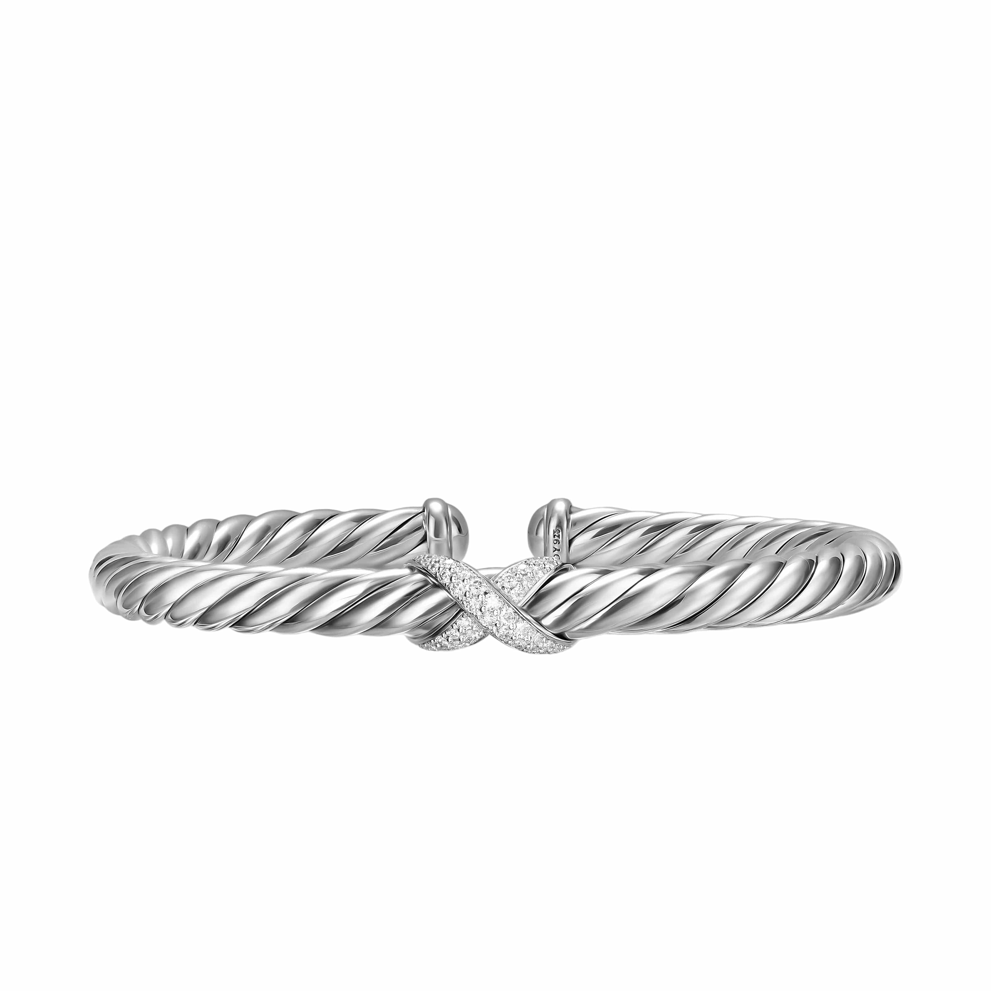Cable Flex® X Bracelet Sterling Silver with Diamonds, 6mm
