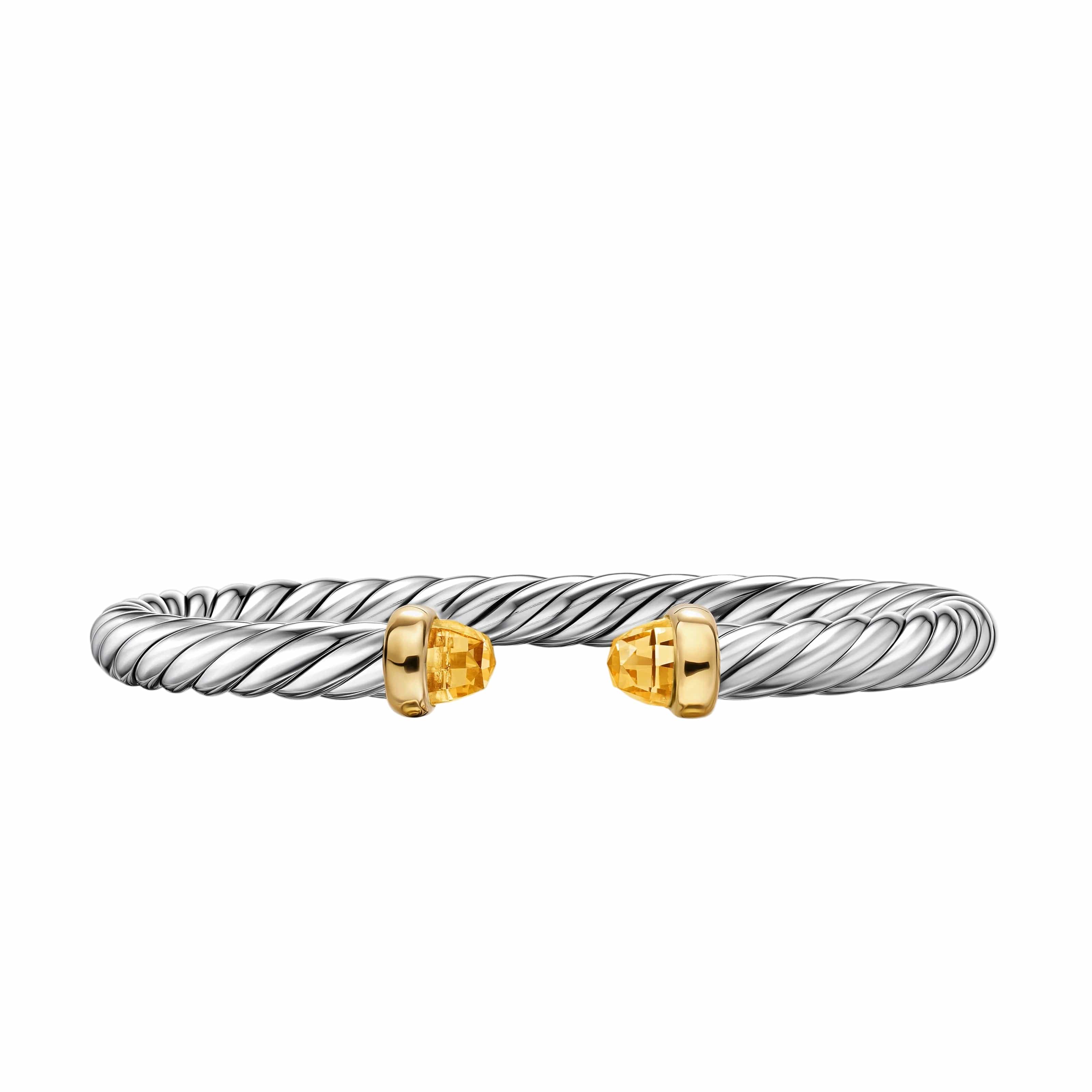 Cable Flex® Bracelet Sterling Silver with 14K Yellow Gold and Citrine, 6mm