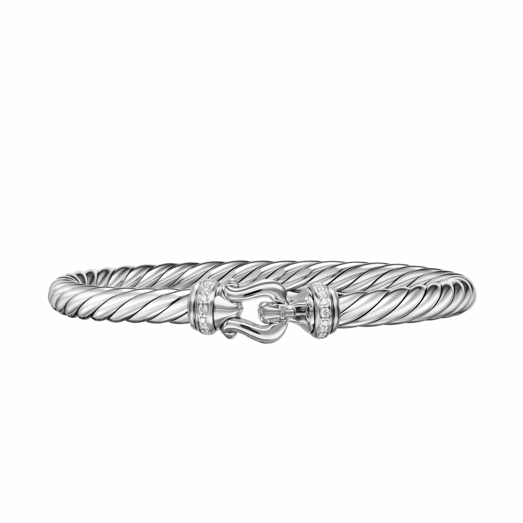 Cable Flex® Buckle Bracelet Sterling Silver with Diamonds, 6mm