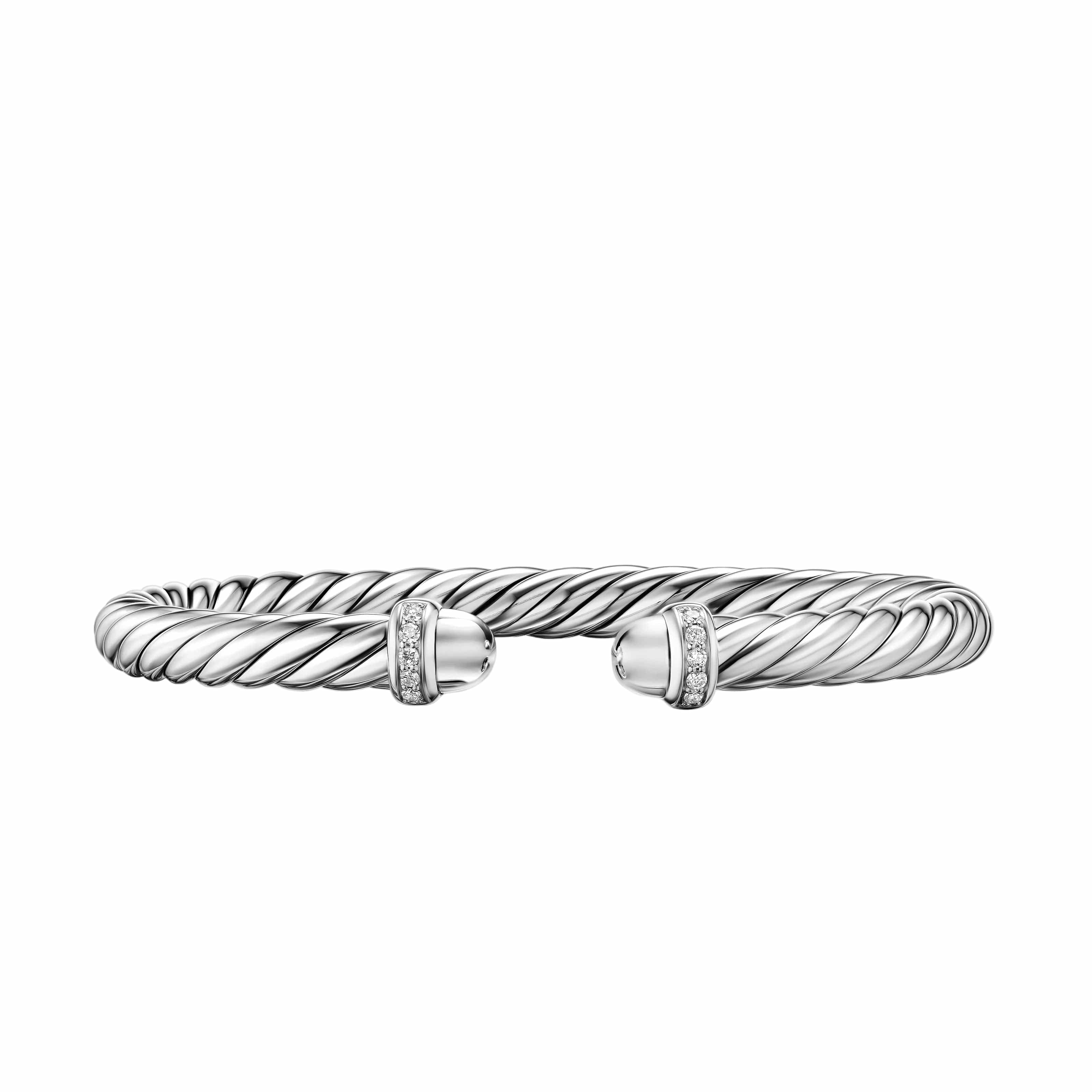 Cable Flex® Bracelet Sterling Silver with Diamonds, 6mm