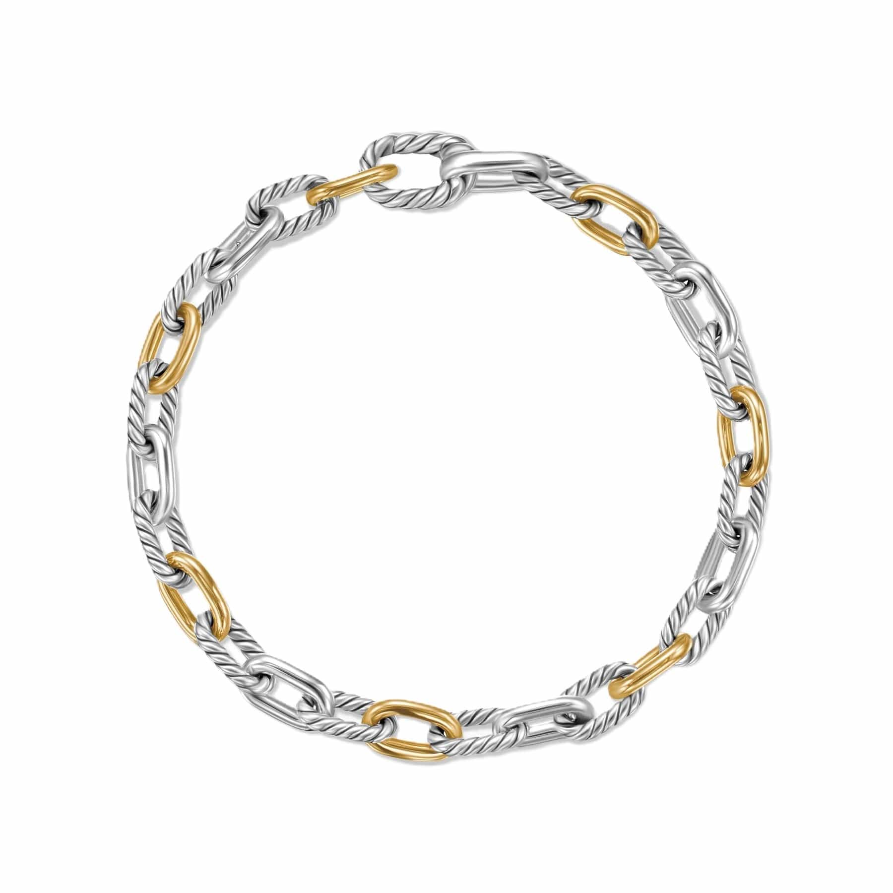 DY Madison® Chain Bracelet Sterling Silver with 18K Yellow Gold, 5.5mm - Image 2