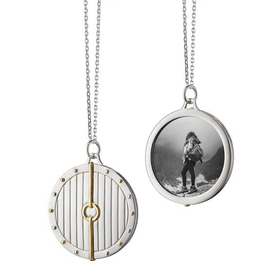 Sterling Silver 18K Yellow Gold Locket Charm Pendant