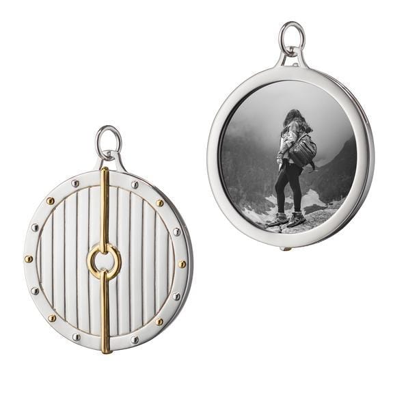 Sterling Silver and 18K Yellow Gold Round Buckle Charm