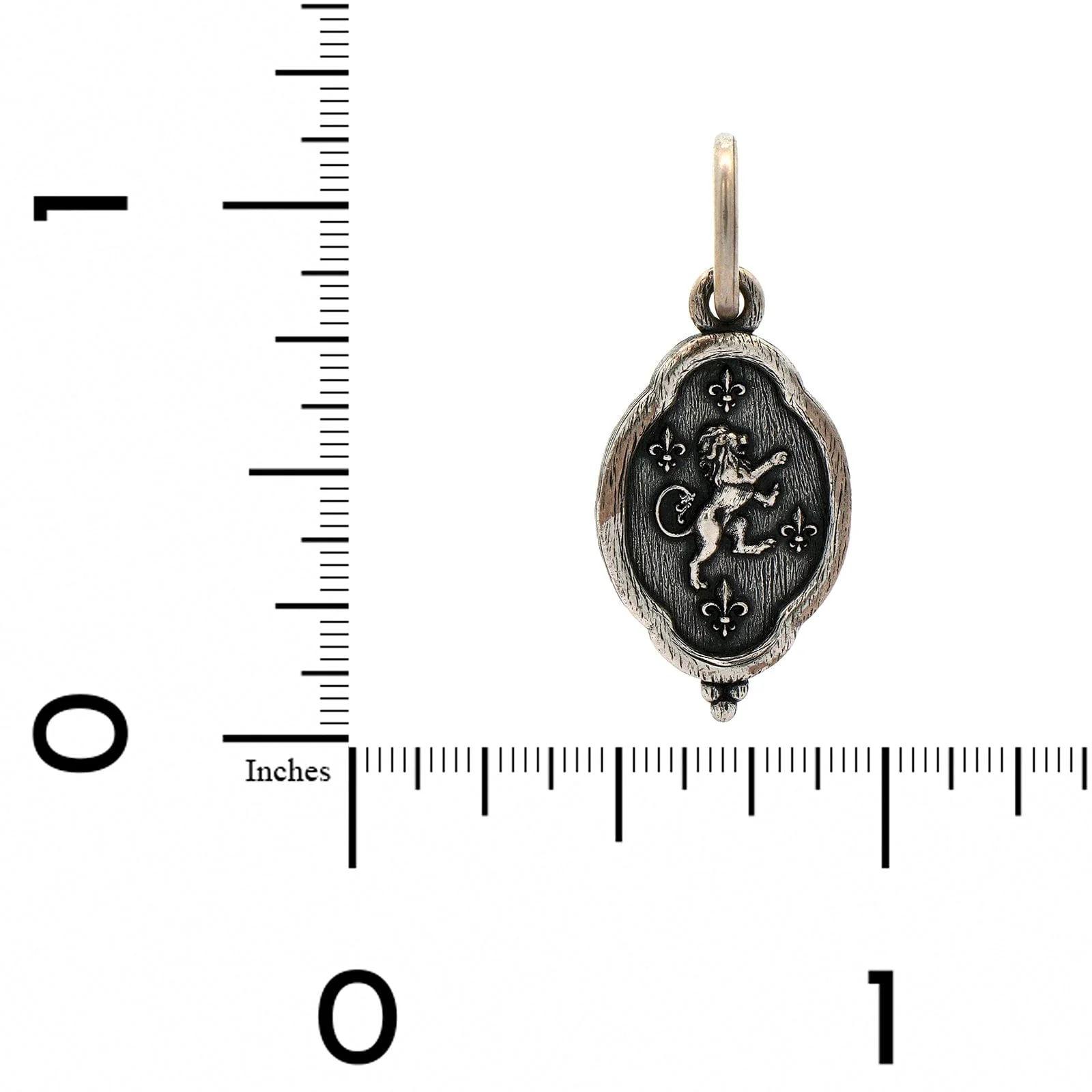 Sterling Silver Small Ornate Lion Crest Charm - Image 3