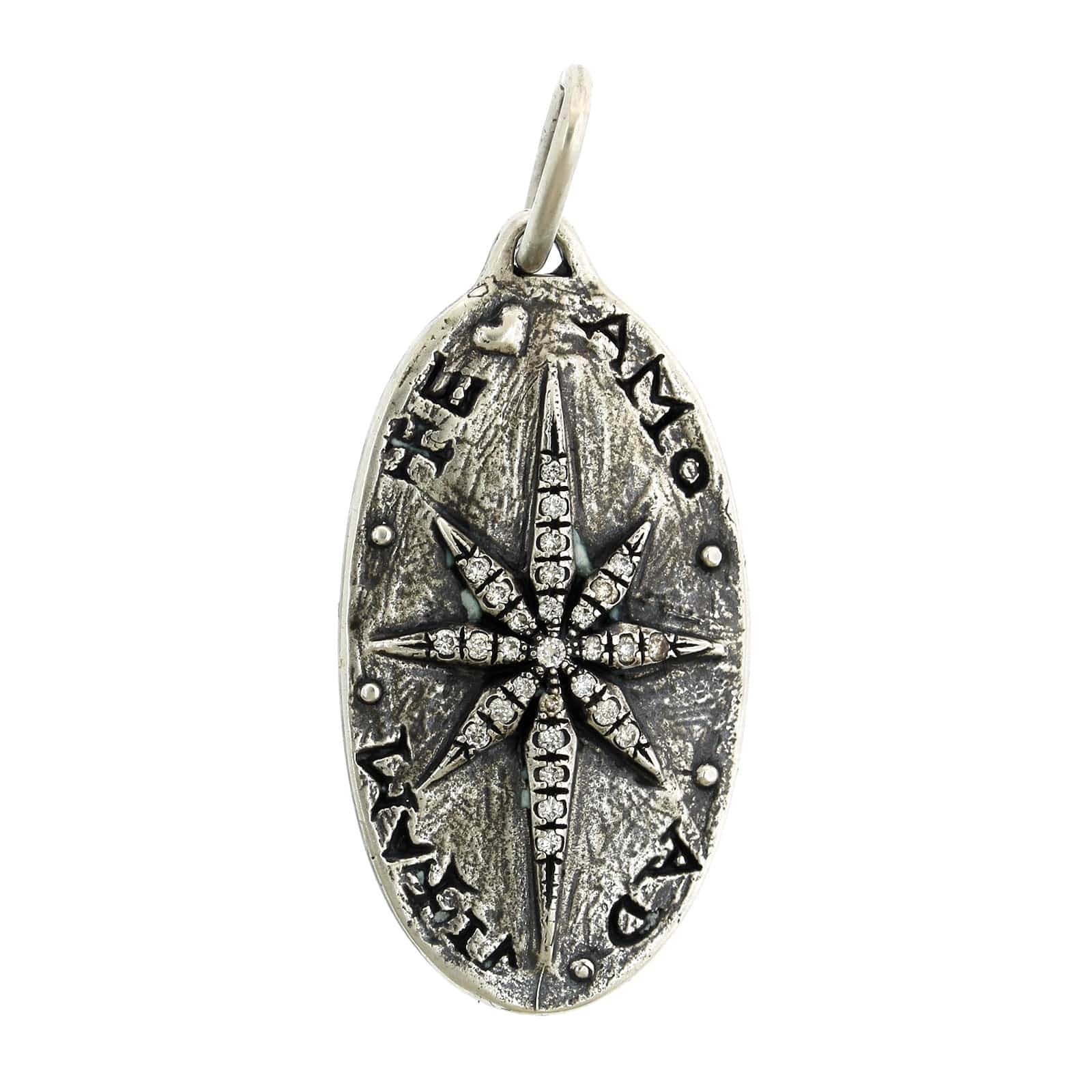 Sterling Silver Fleur De Lis and North Star Diamond Charm - Image 2