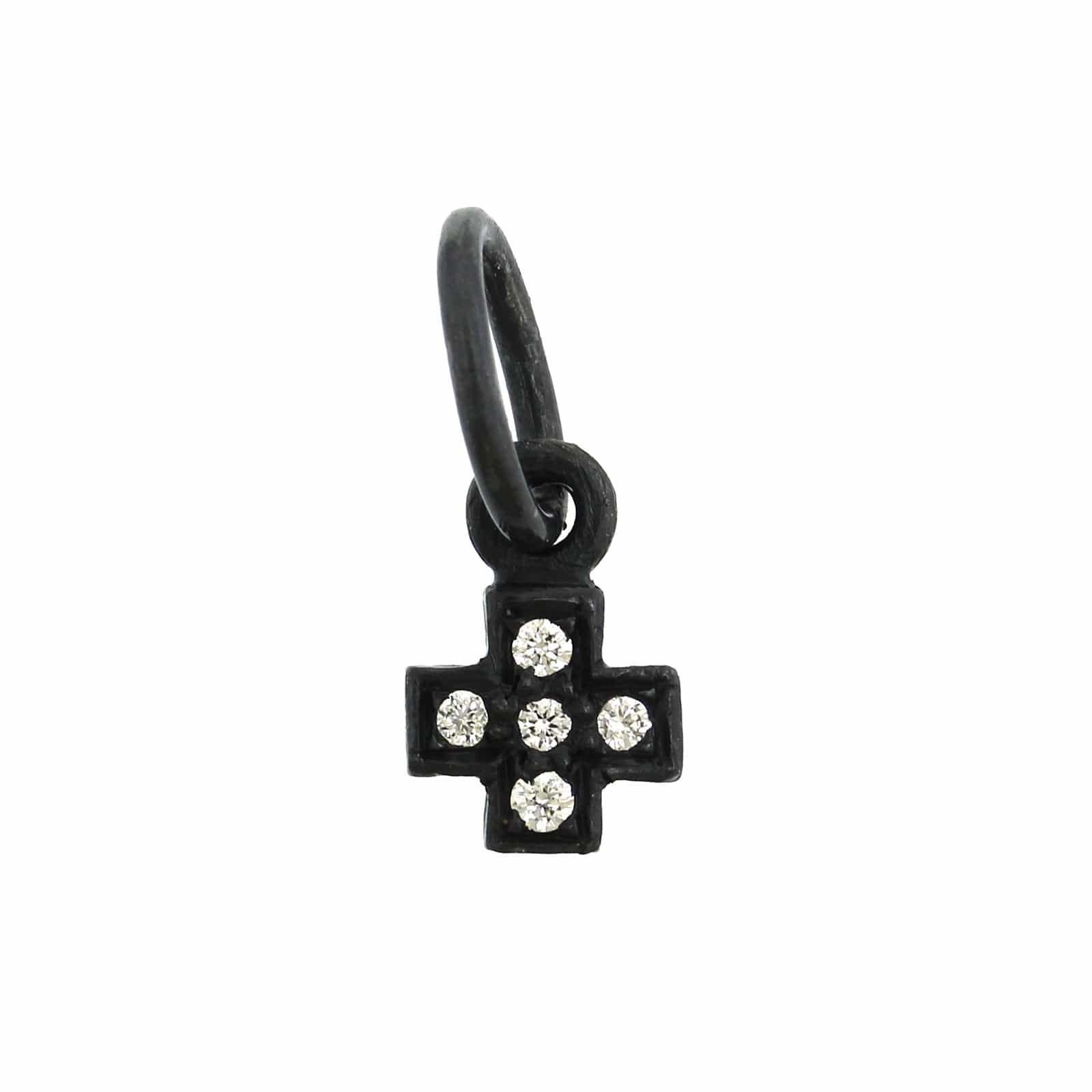 Sterling Silver Diamond Tiny Cross Charm