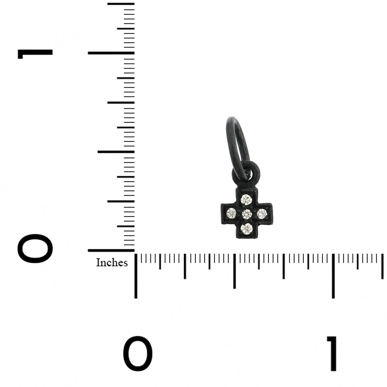 Sterling Silver Diamond Tiny Cross Charm - Image 3