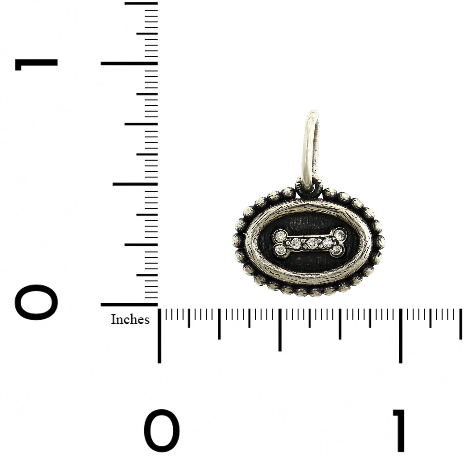 Sterling Silver Baby Diamond Dog Bone Charm - Image 3