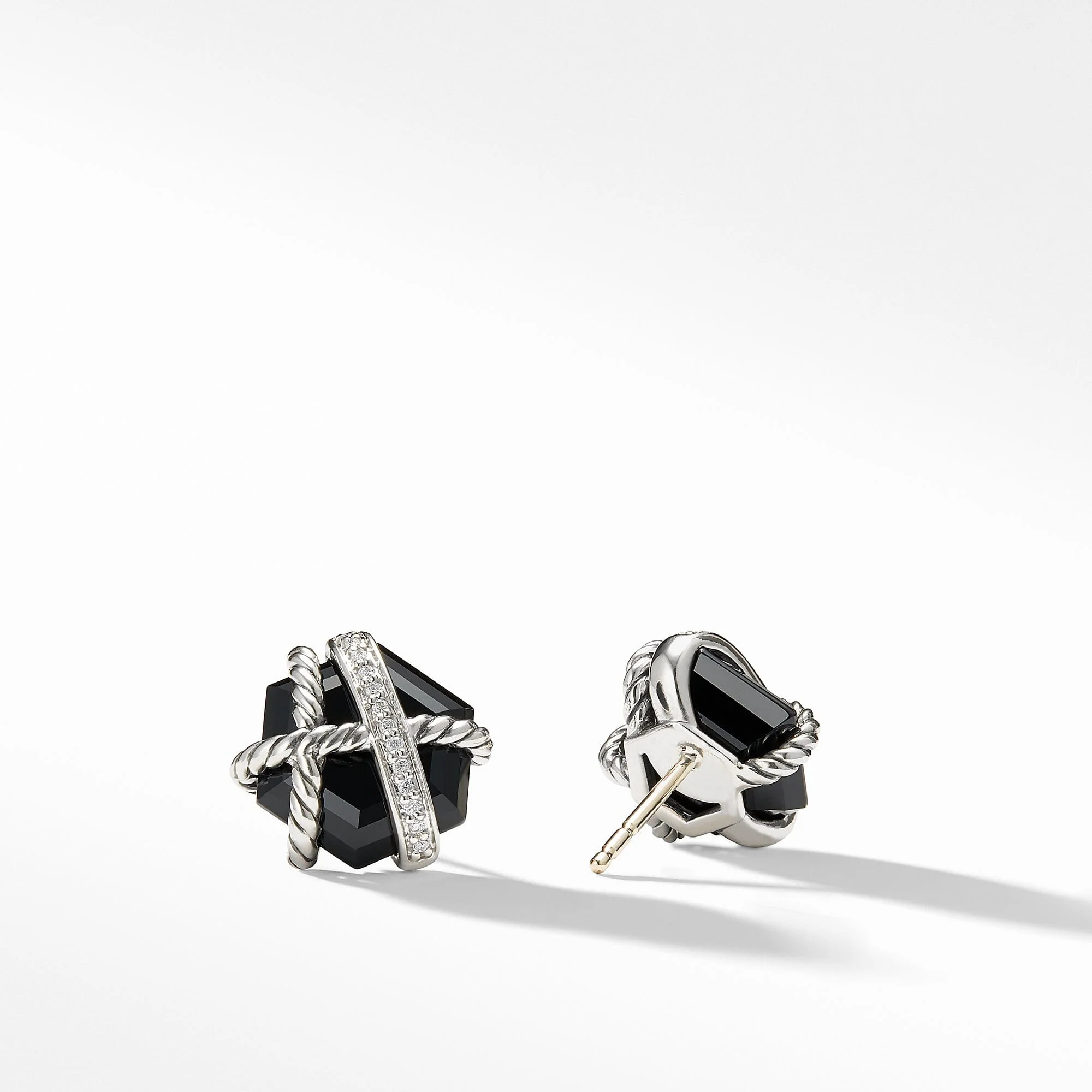 Cable Wrap Earrings with Black Onyx and Diamonds - Image 3