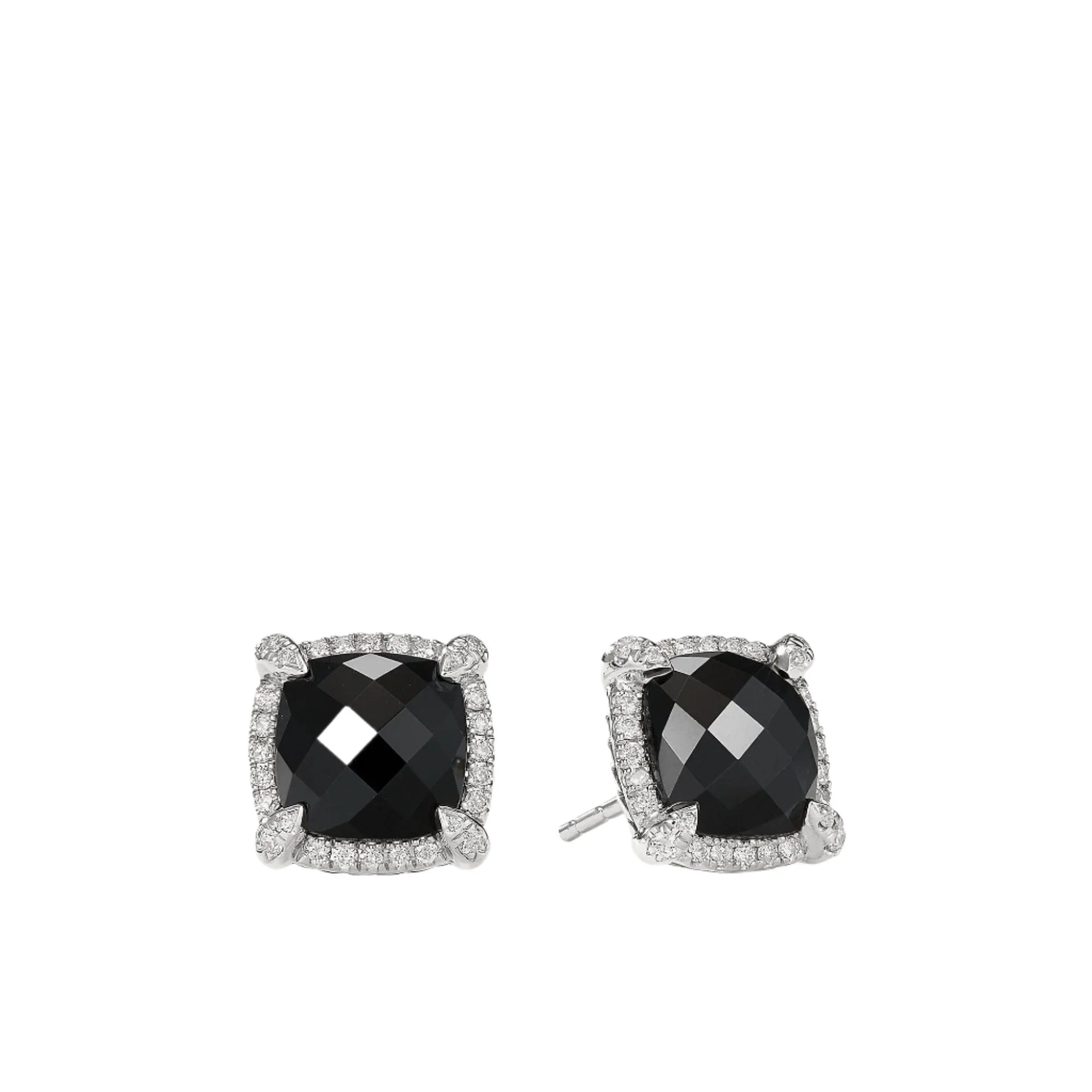 Chatelaine® Pavé Bezel Earring with Black Onyx and Diamonds mm