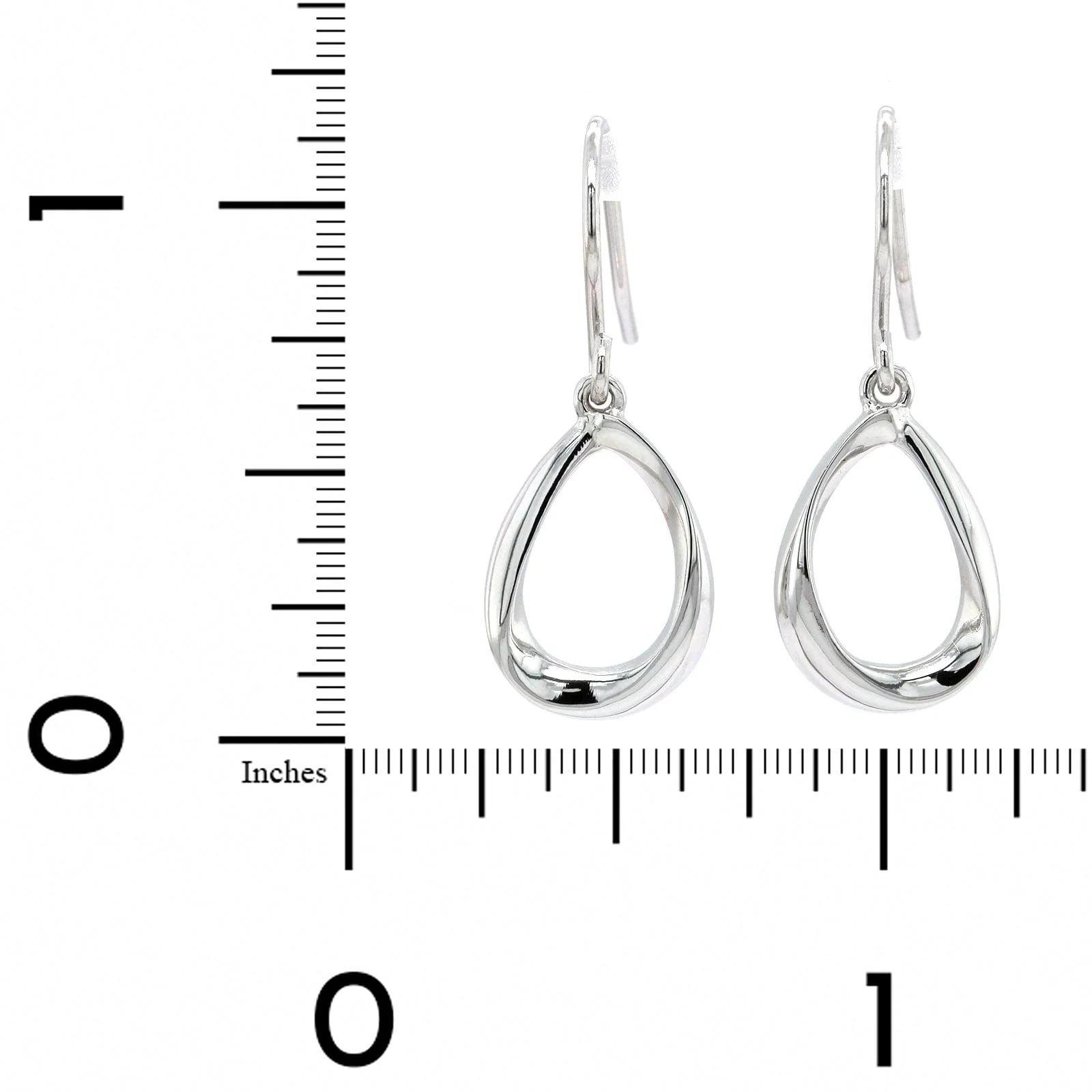 Sterling Silver Teardrop Twist Drop Earrings - Image 2