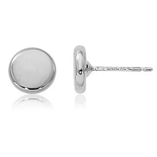 Sterling Silver Round Flat Stud Earrings
