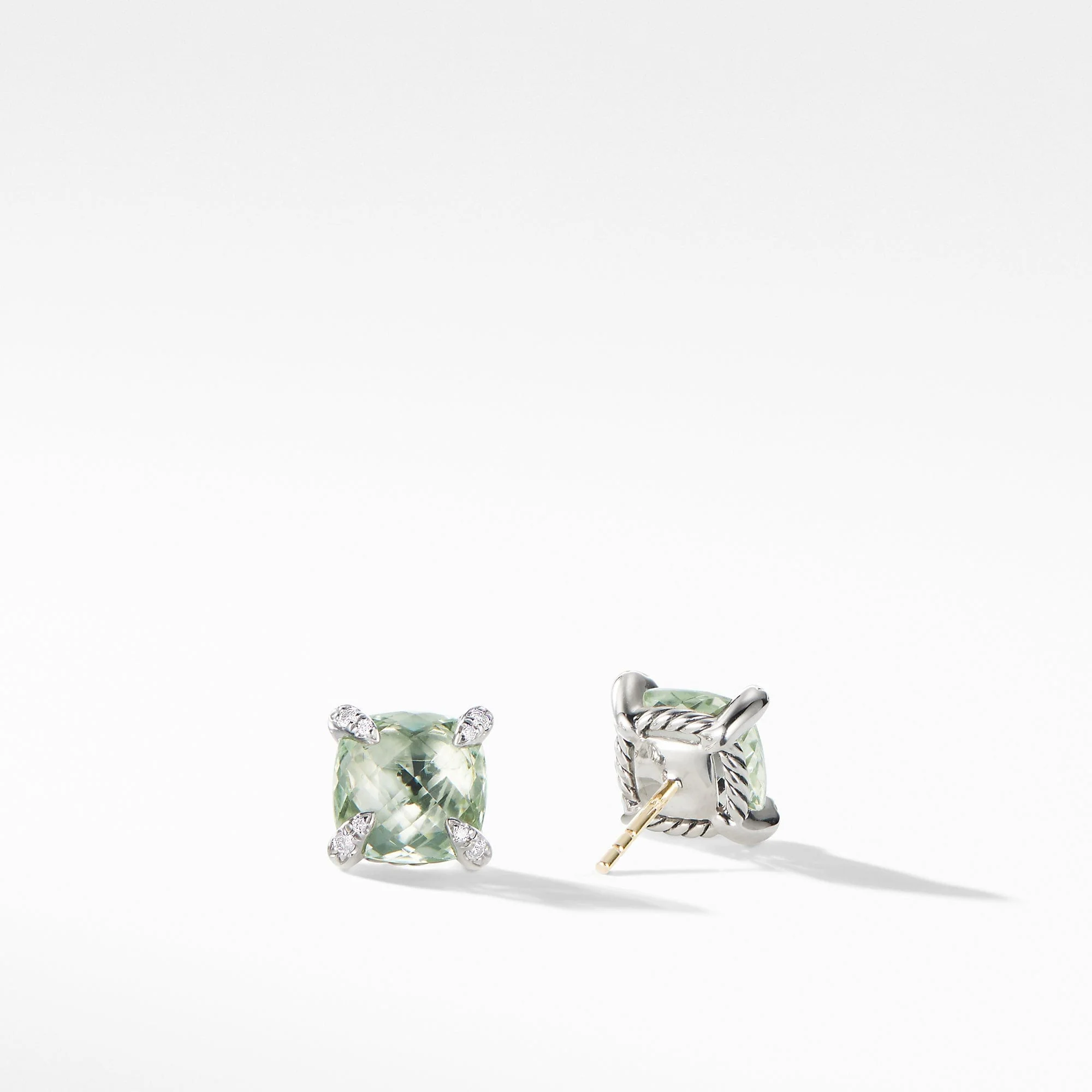 Chatelaine® Stud Earrings with Prasiolite and Diamonds - Image 3
