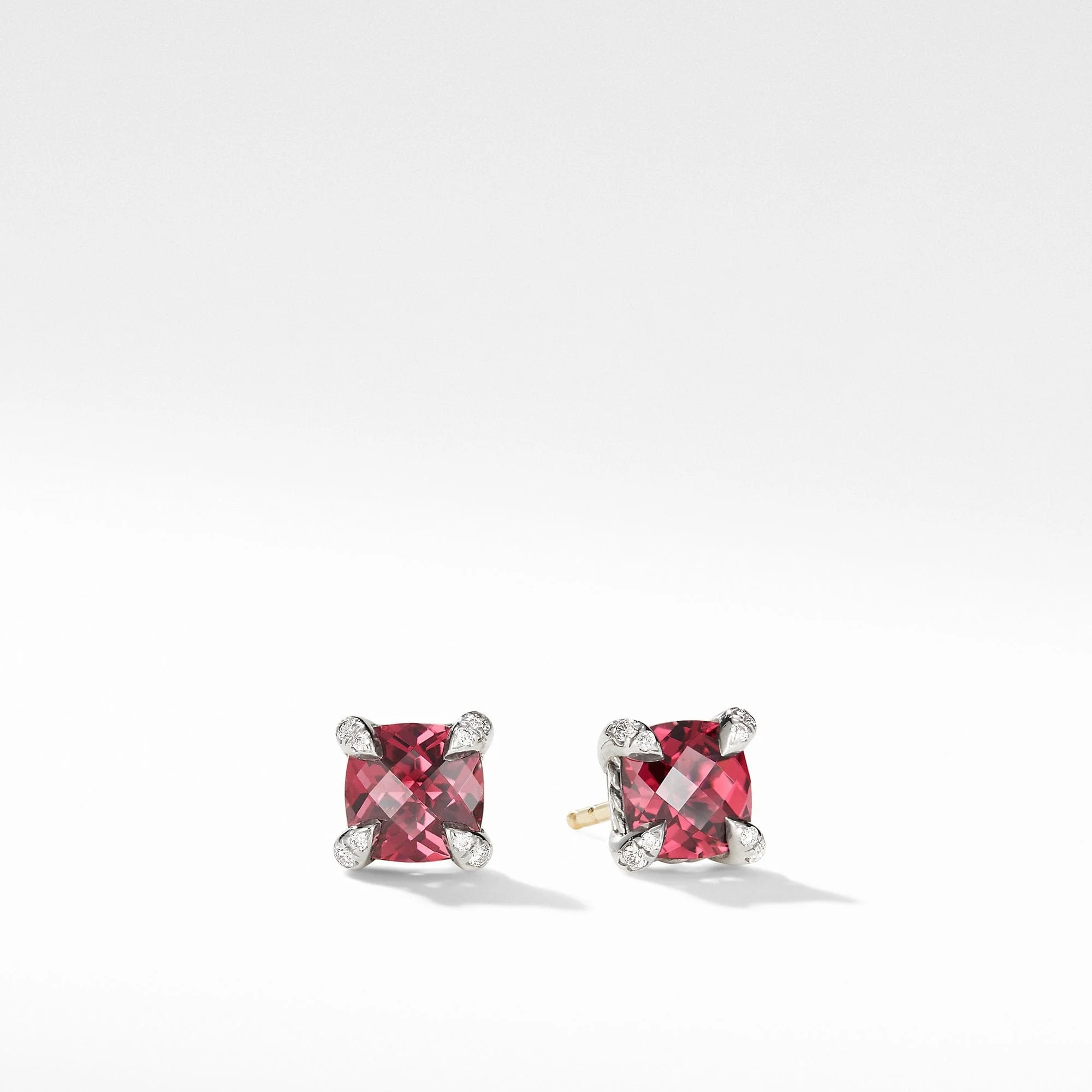 Chatelaine® Stud Earrings with Rhodolite Garnet and Diamonds