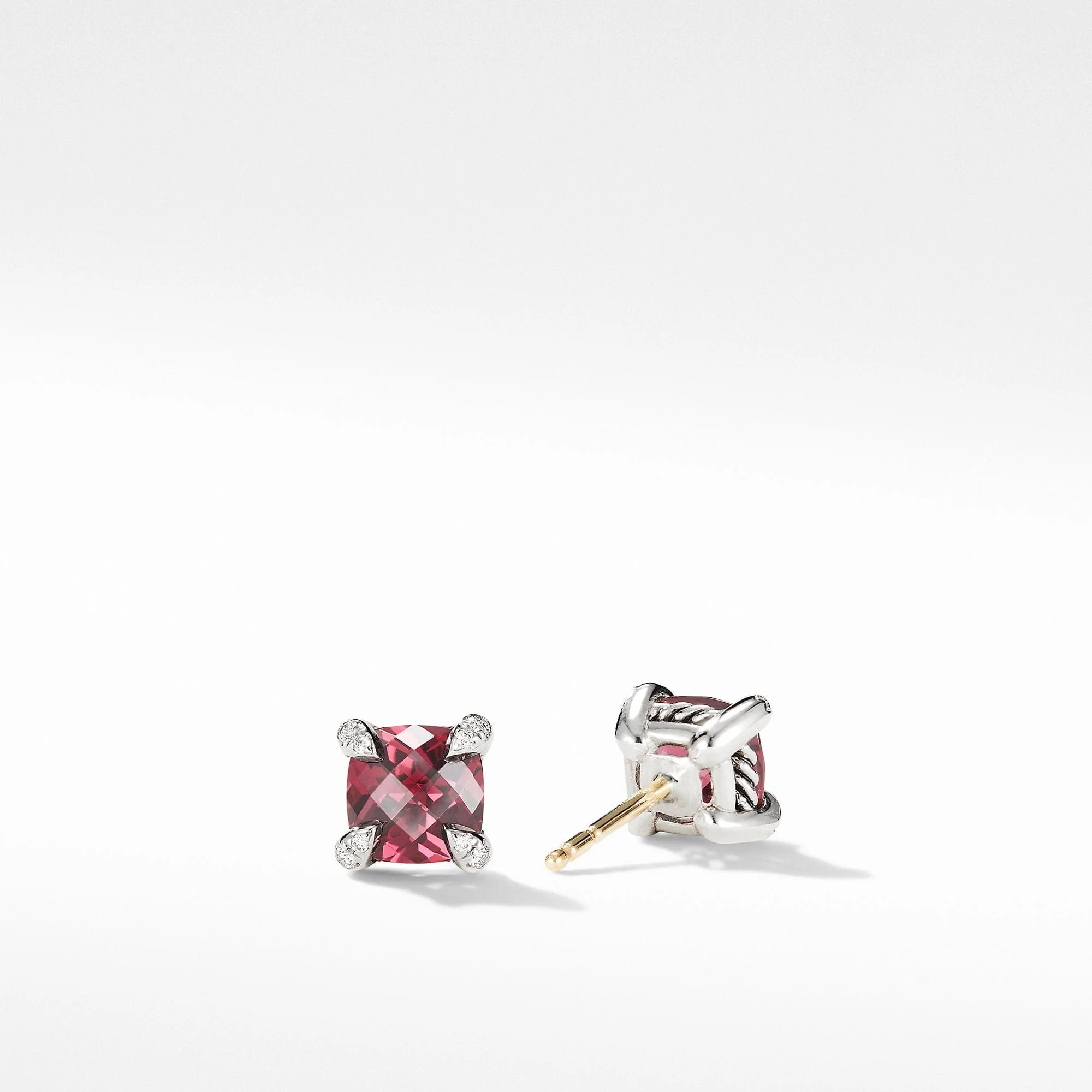 Chatelaine® Stud Earrings with Rhodolite Garnet and Diamonds - Image 2