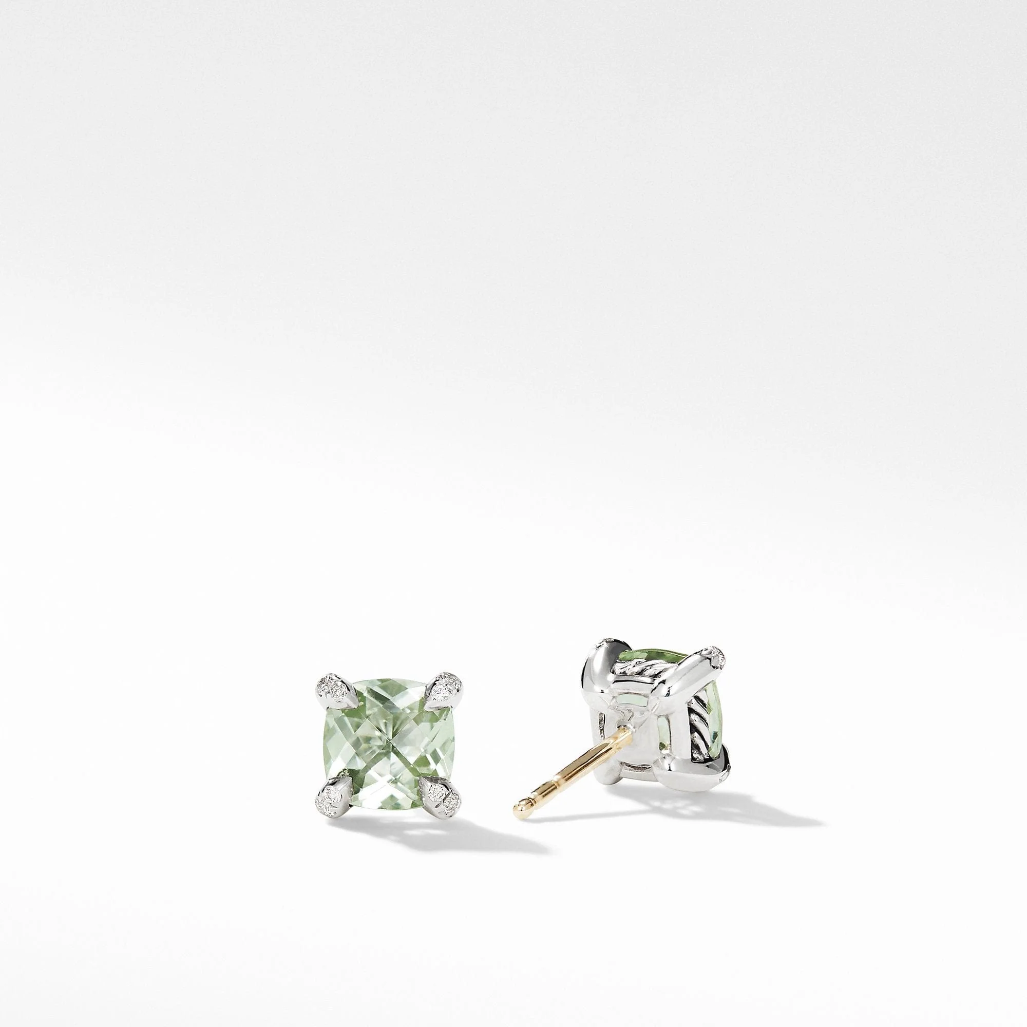 Chatelaine® Stud Earrings with Prasiolite and Diamonds - Image 2