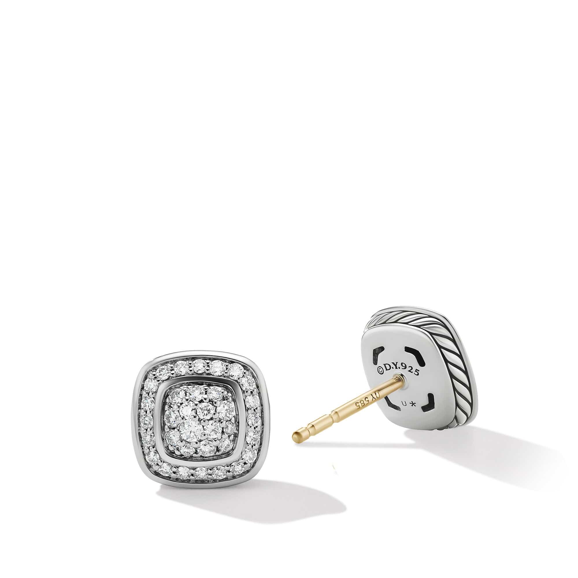 Petite Albion® Stud Earrings with Pavé Diamonds - Image 2