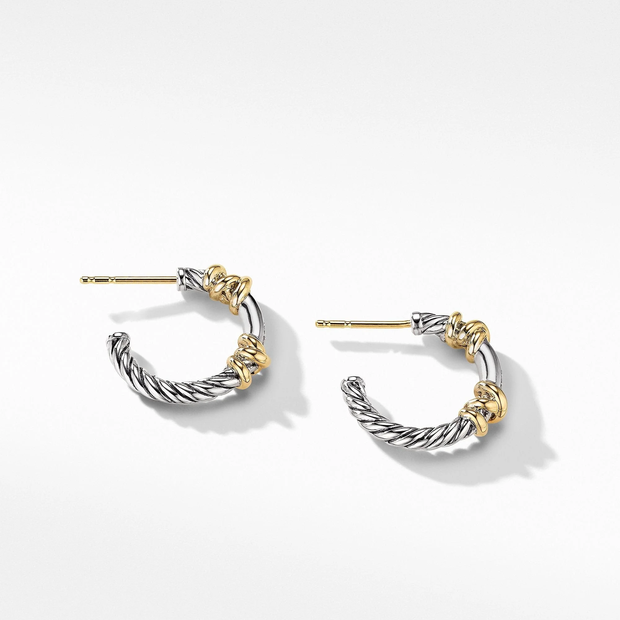 Petite Helena Hoop Earrings with 18K Yellow Gold and Diamonds - Image 2