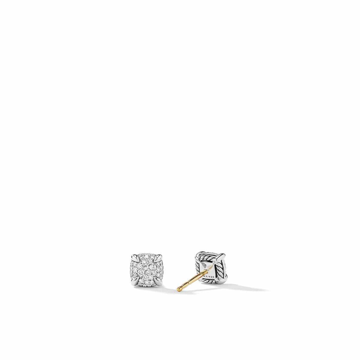 Petite Chatelaine® Stud Earrings with Full Pavé Diamonds - Image 2