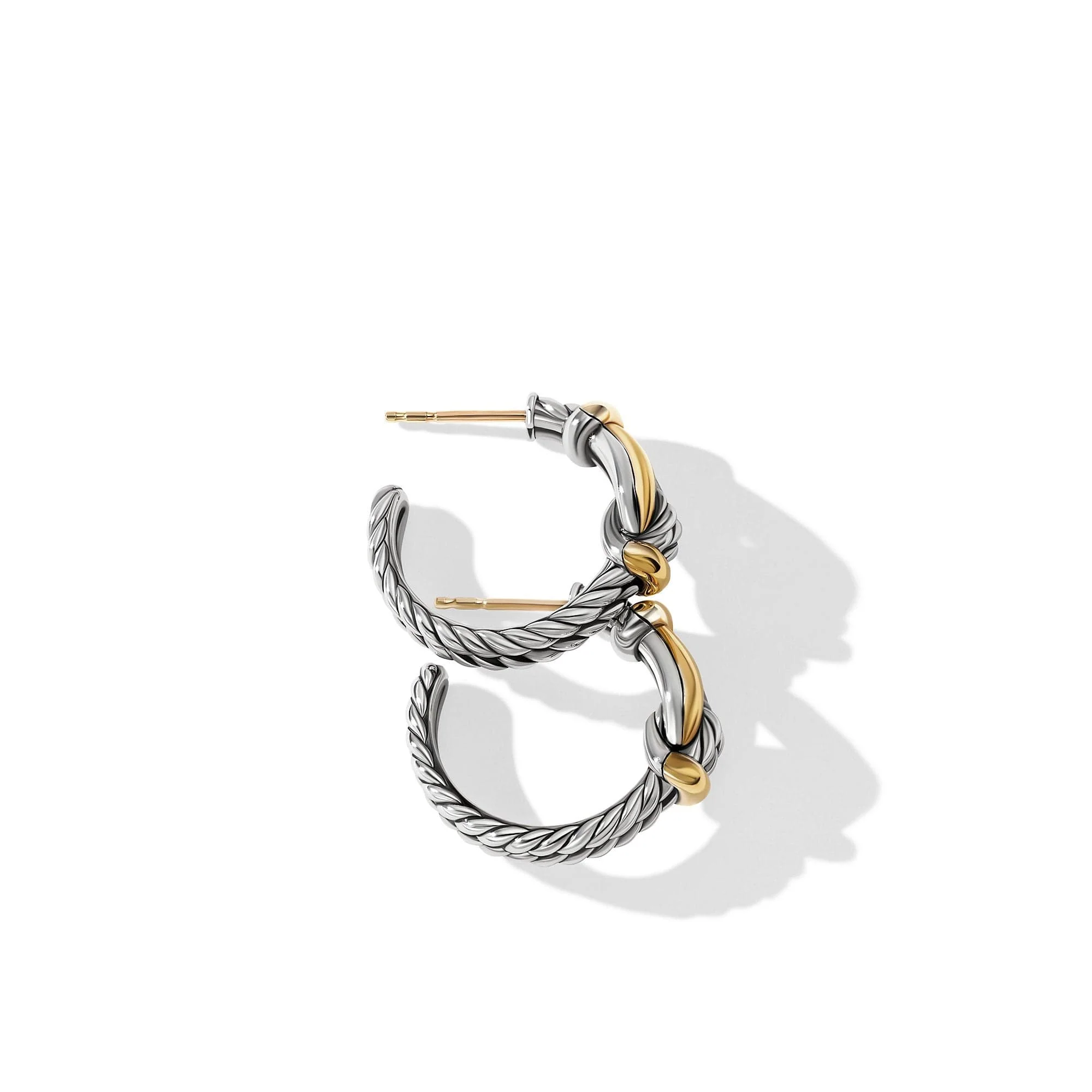 Thoroughbred Loop Huggie Hoop Earrings with 18K Yellow Gold - Image 2