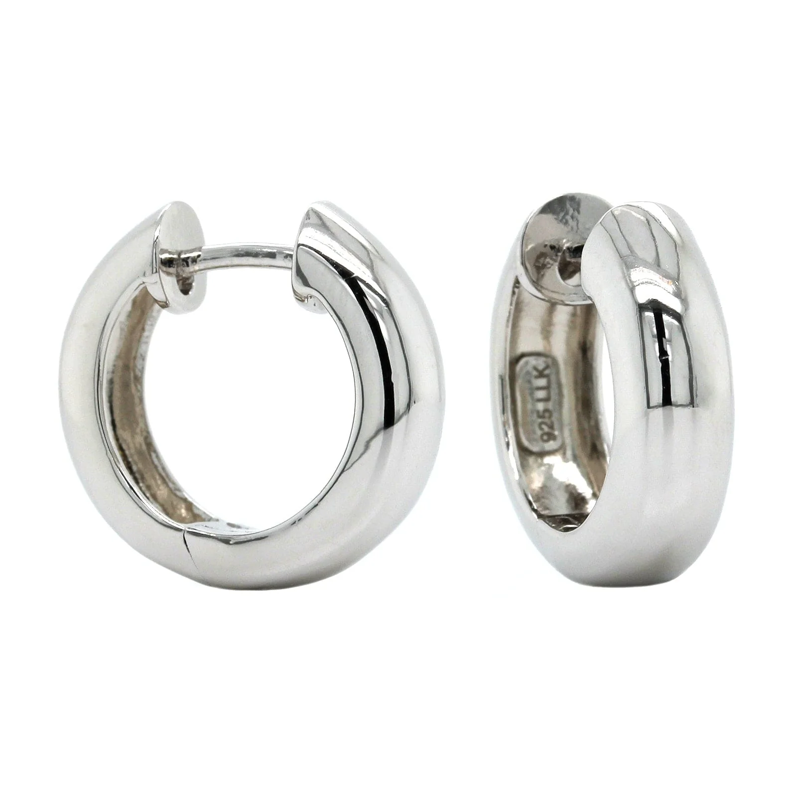 Sterling Silver Hinged Huggie Earrings