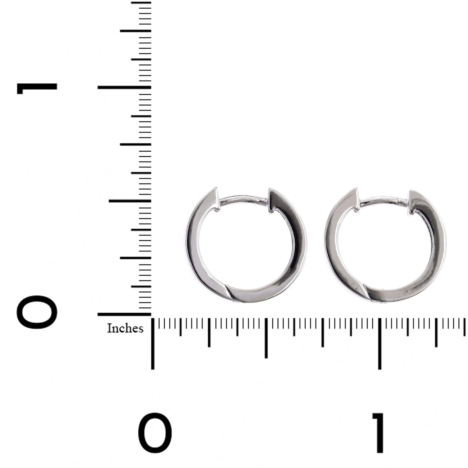Sterling Silver Hinged Square Huggie Earrings - Image 2
