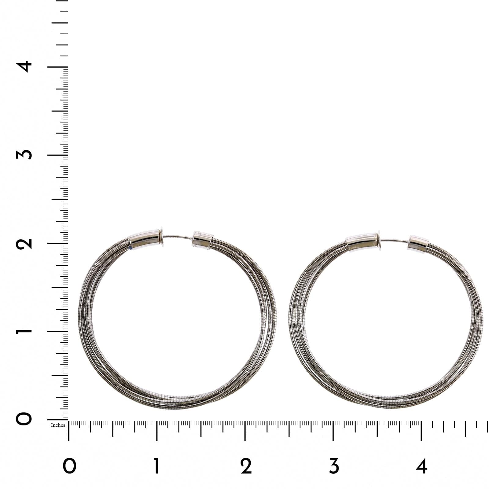 Sterling Silver Medium Spring Hoop Earrings - Image 2