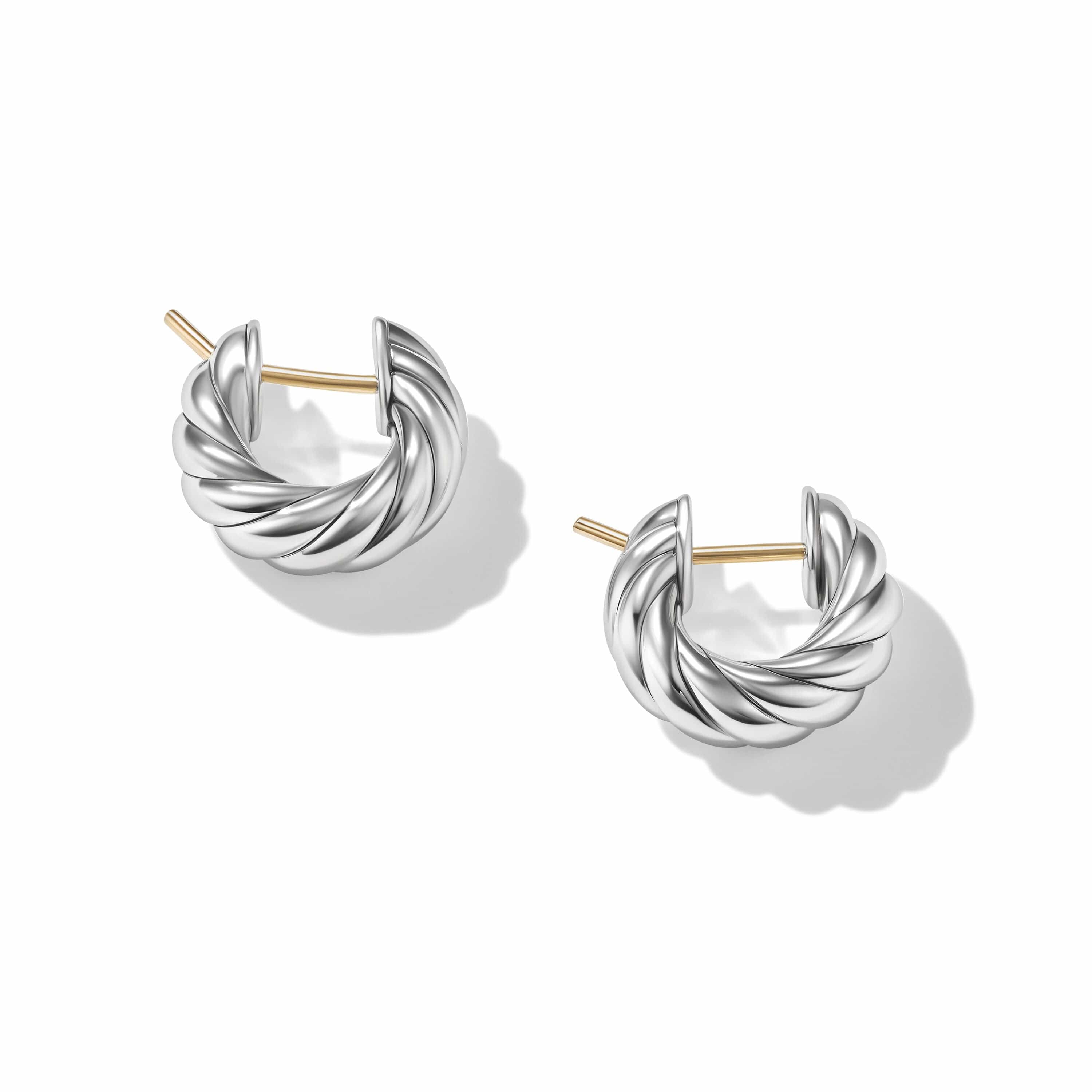 Sculpted Cable Hoop Earrings in Sterling Silver - Image 2