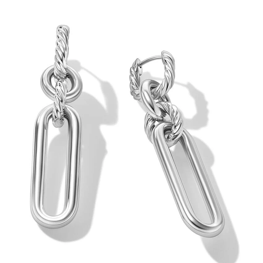 Lexington Double Link Drop Earrings in Sterling Silver - Image 2