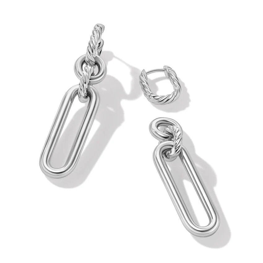 Lexington Double Link Drop Earrings in Sterling Silver - Image 3