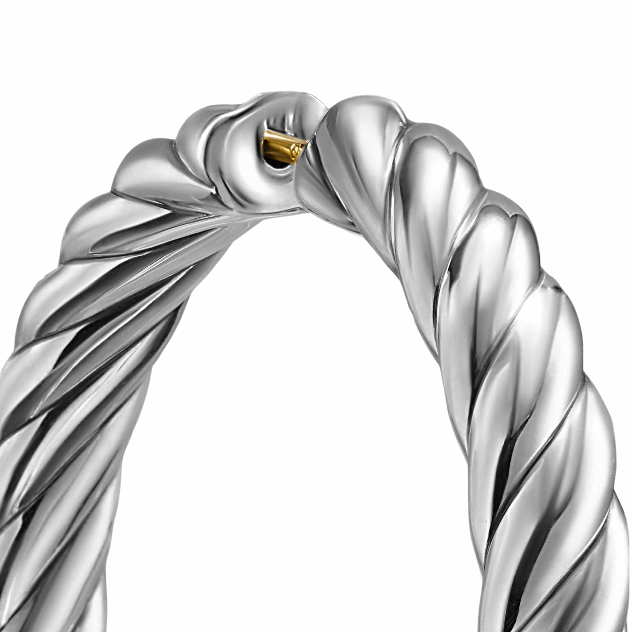 Sculpted Cable Hoop Earrings Sterling Silver, 38mm - Image 4