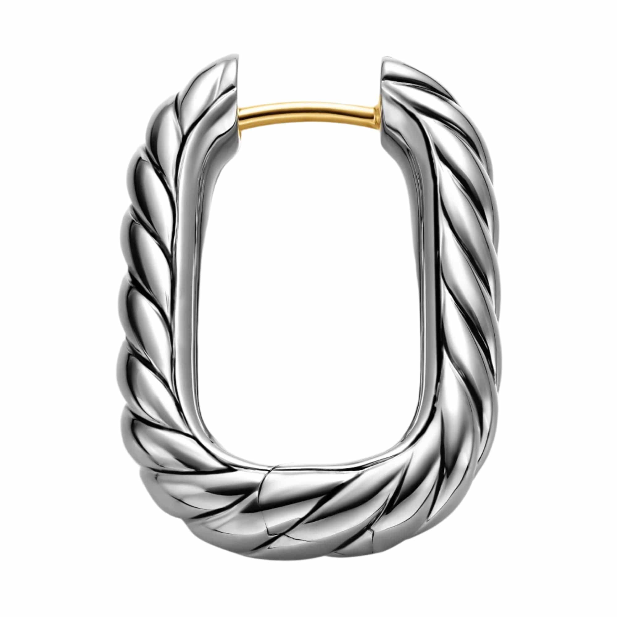 DY Madison® Cable Hoop Earrings Sterling Silver, 24.3mm - Image 2