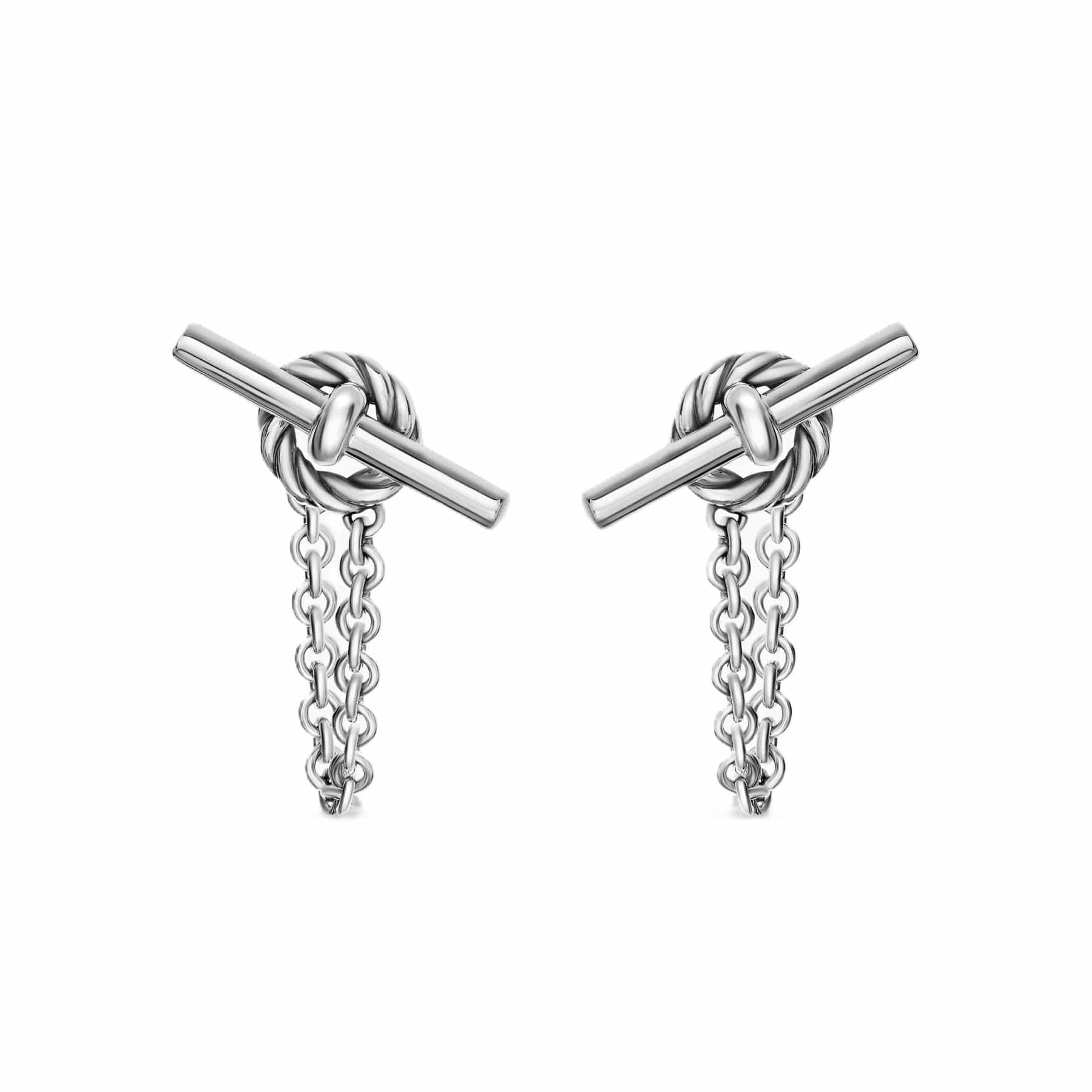 DY Mercer® Petite Toggle Chain Stud Earrings Sterling Silver, 38.2mm