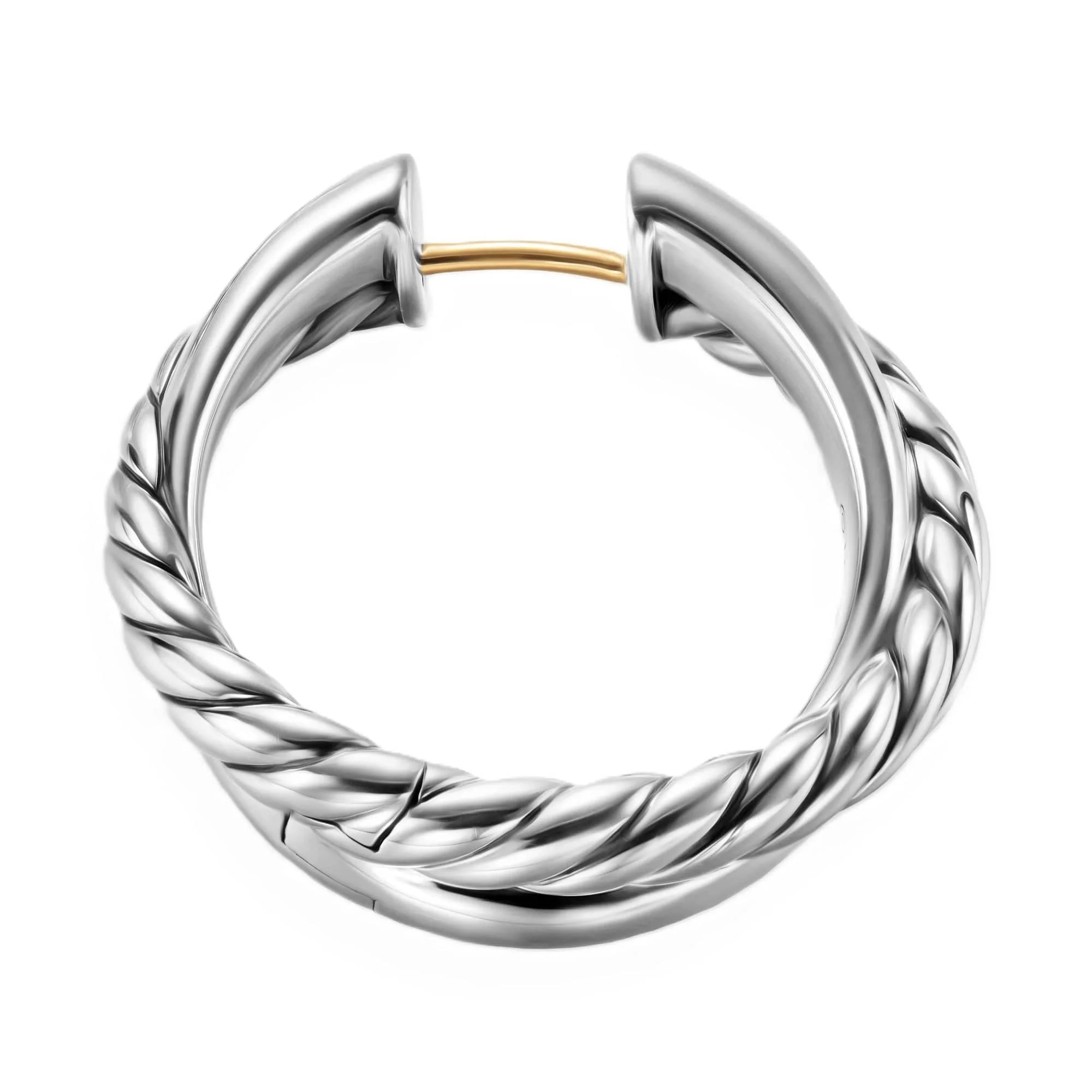 Crossover Hoop Earrings Sterling Silver, 22.3mm - Image 4