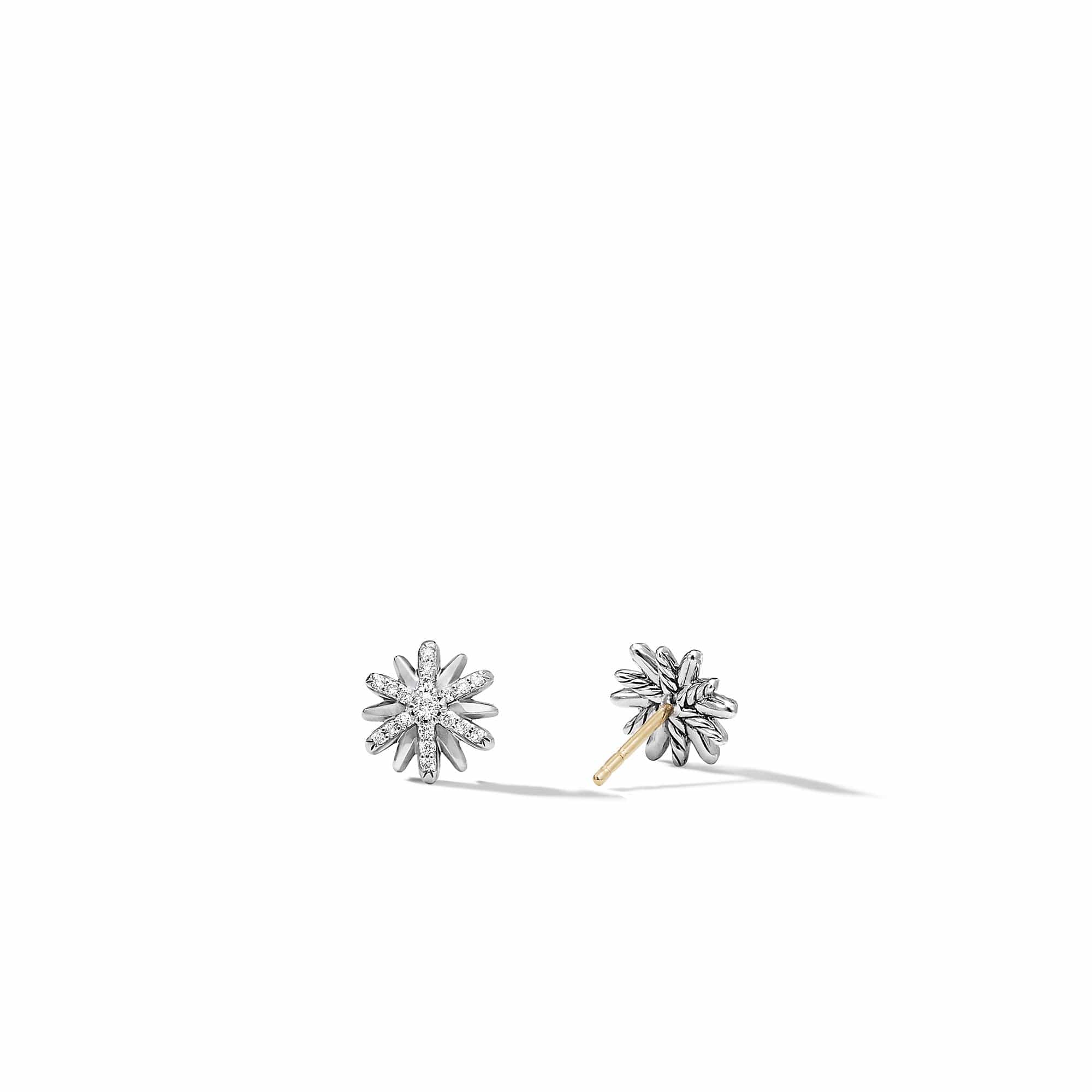 Petite Starburst Stud Earrings with Pavé Diamonds - Image 2