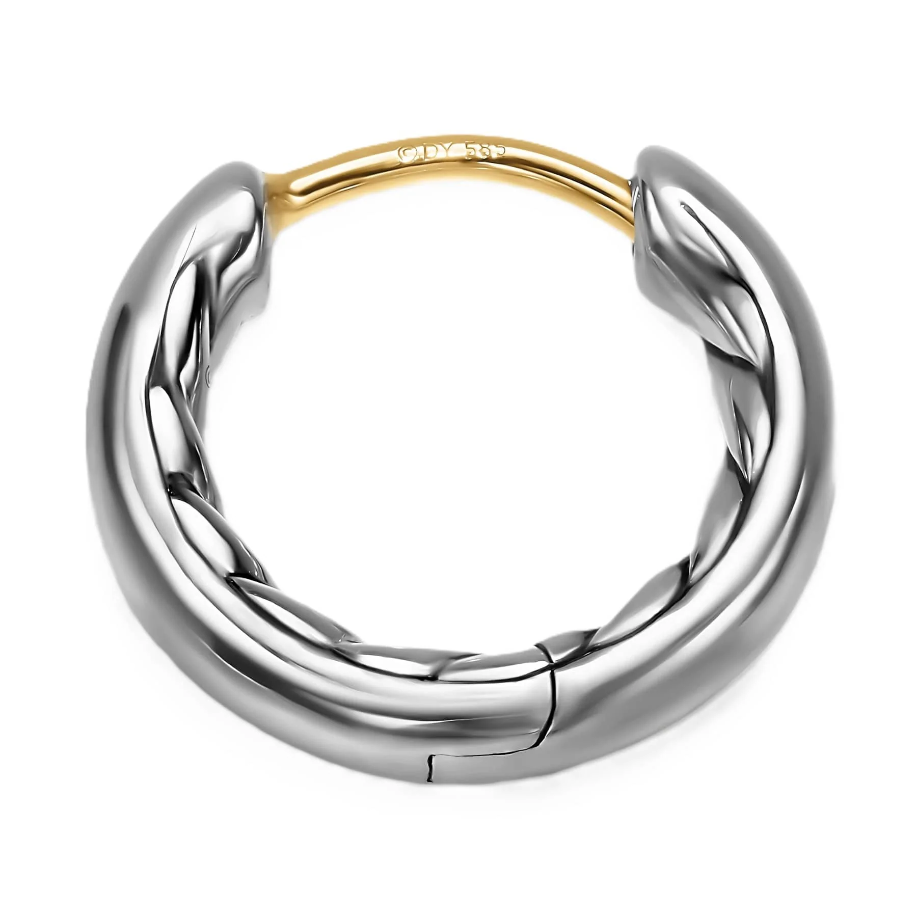 DY Mercer® Huggie Hoop Earrings Sterling Silver, 12mm - Image 2